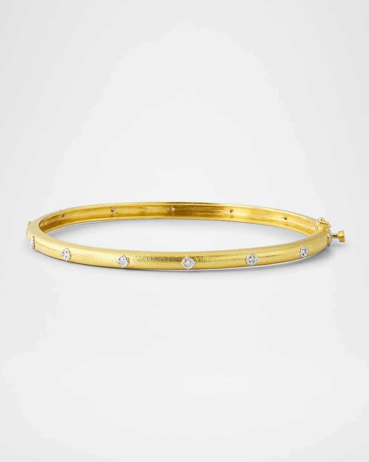 Modern Etruscan 18K Gold Bracelet with Diamonds