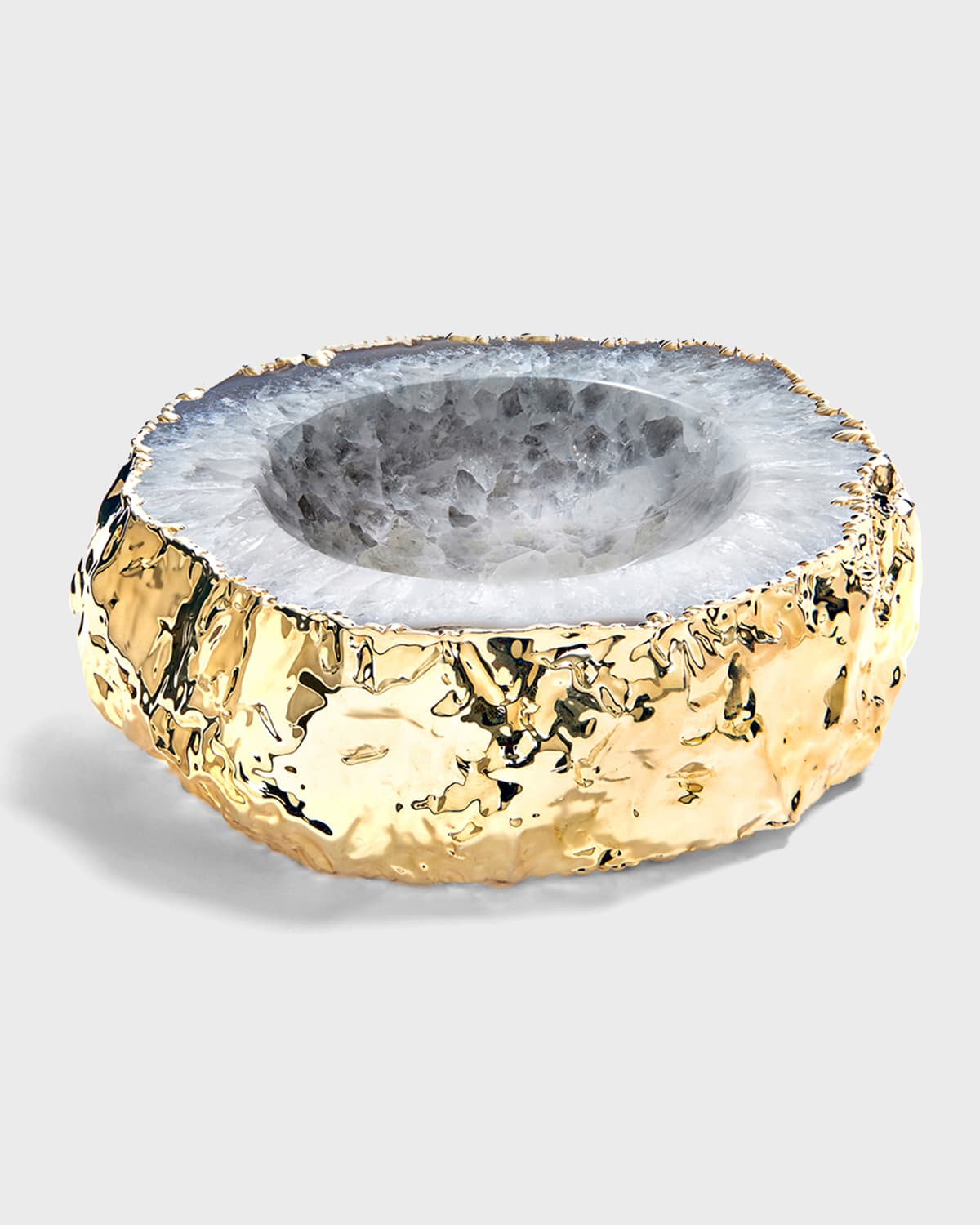 Anna New York Cascita 24k Goldplated Agate Bowl In Natural Gld