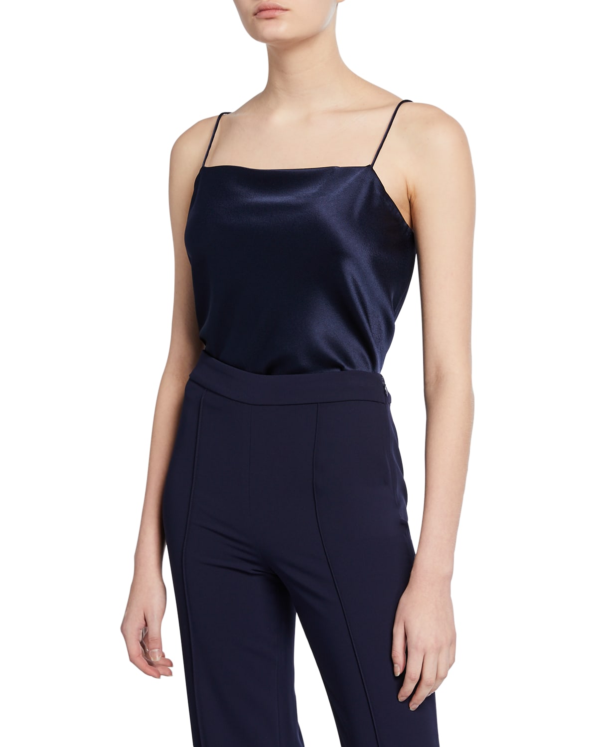 Alice And Olivia Harmon Drapey Camisole In Navy