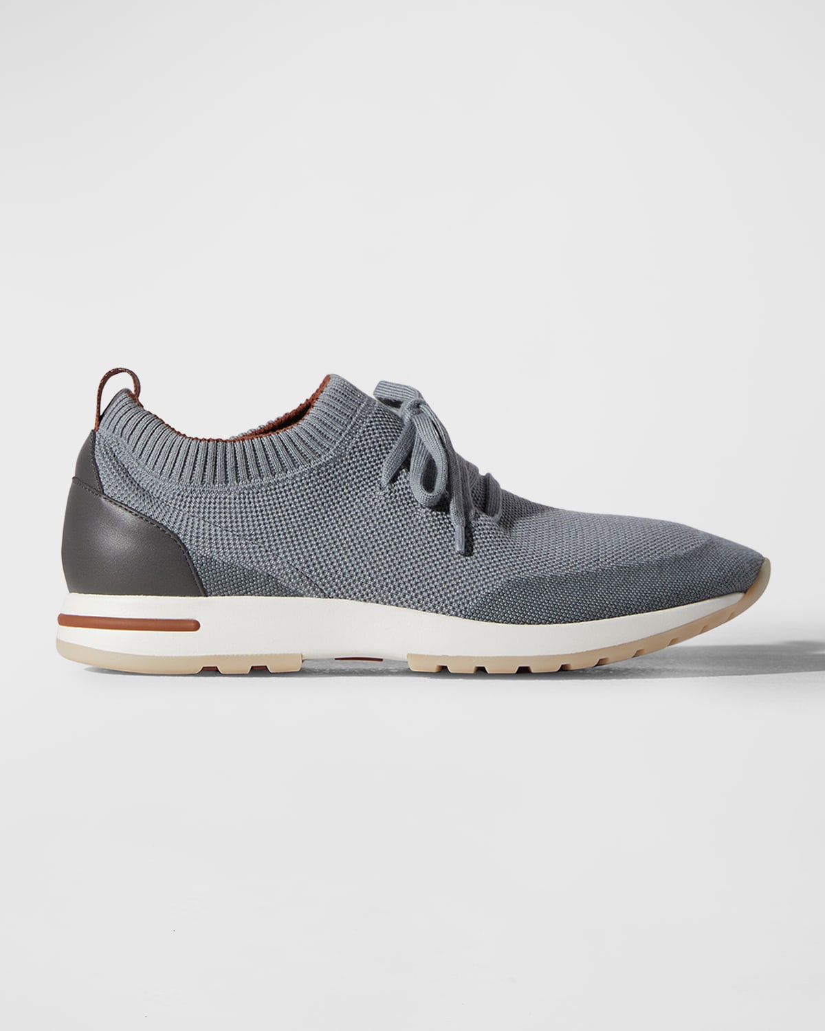 Loro Piana 360 Flexy Walk Leather-trimmed Knitted Wish Wool Sneakers In Green