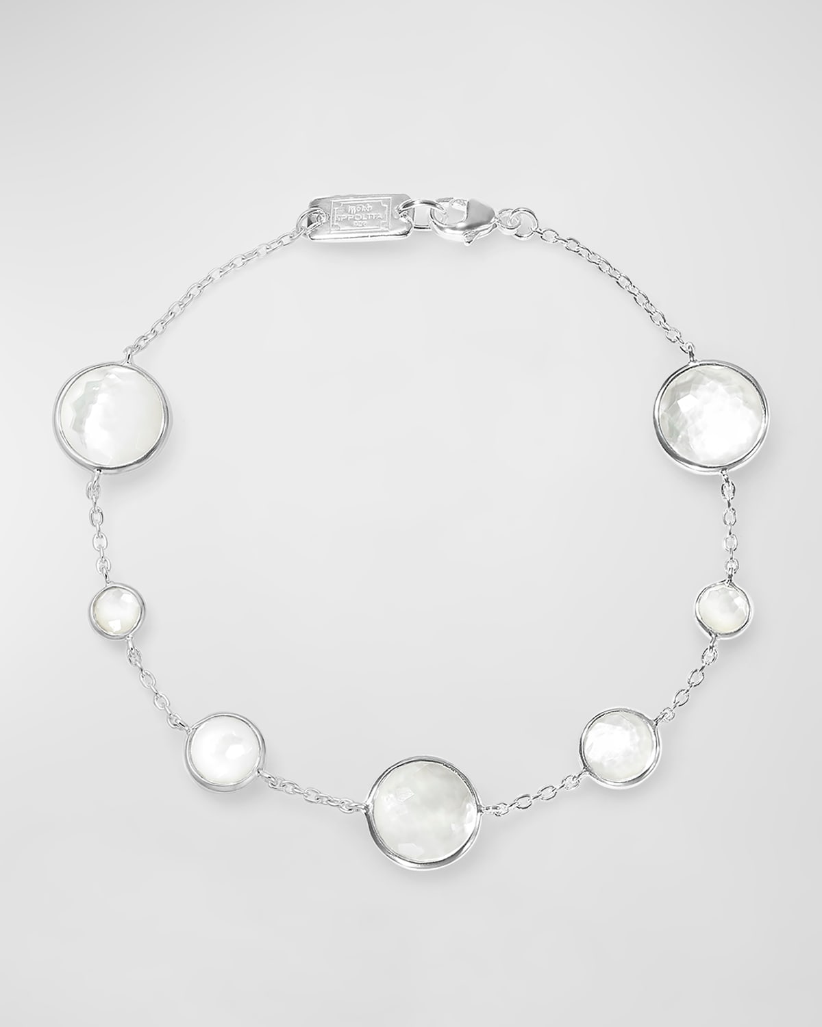 Shop Ippolita 7-stone Link Bracelet In Sterling Silver In Mother Of Pearl