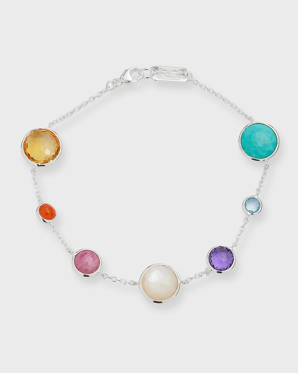 Shop Ippolita 7-stone Link Bracelet In Sterling Silver In Multi