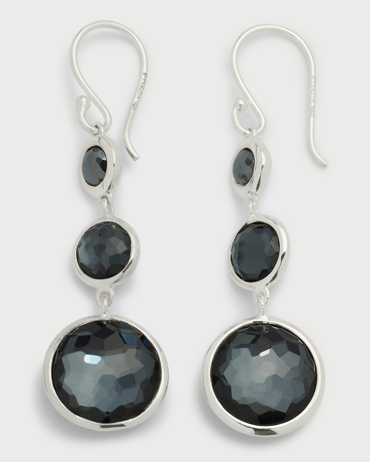 IPPOLITA LOLLITINI 3-STONE DROP EARRINGS IN STERLING SILVER,PROD244401500