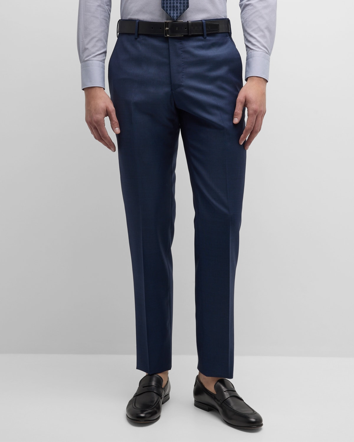 Shop Zanella Men's Parker Classic Flat-front Trousers In Light Grey 1