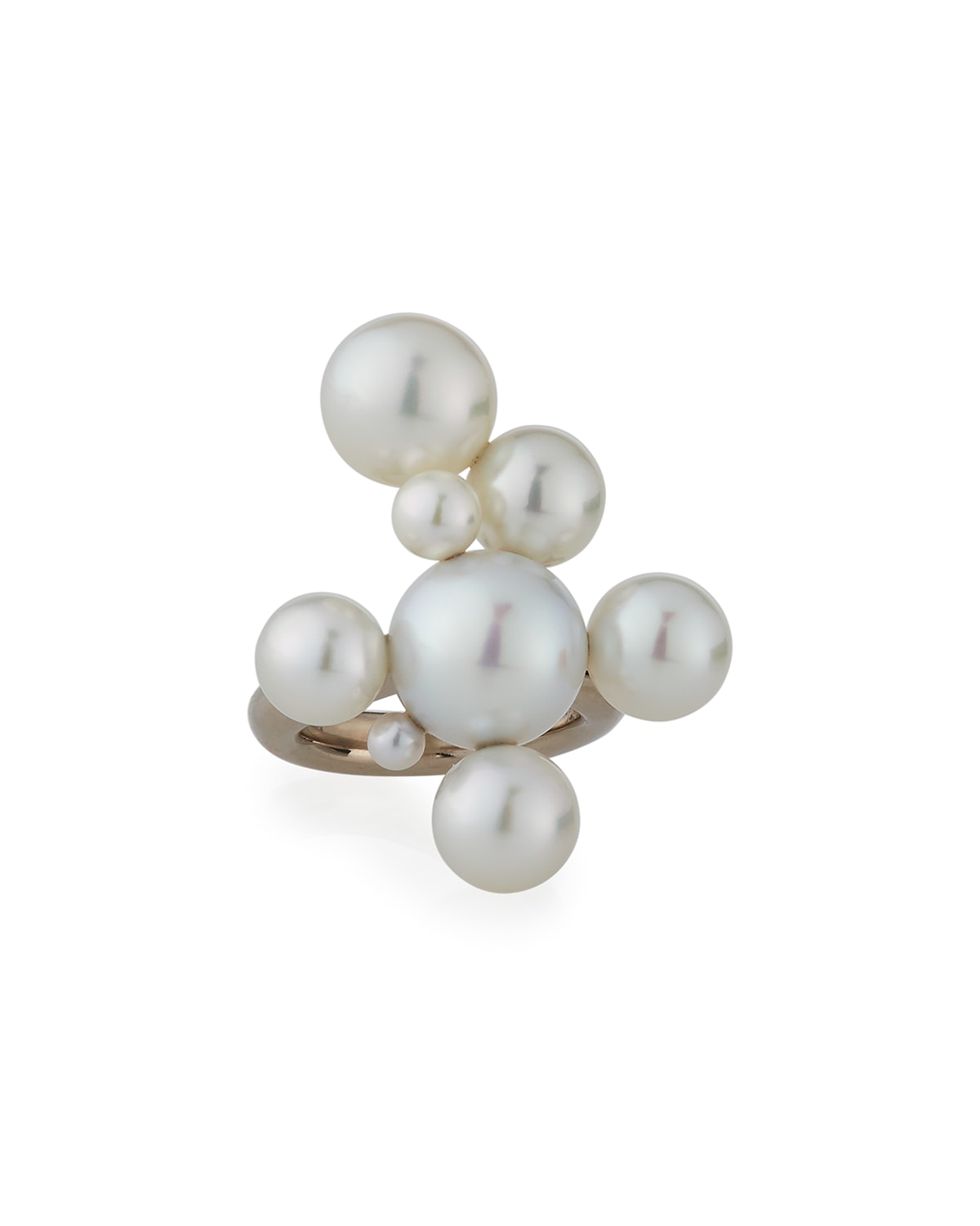 Assael Bubbles South Sea and Akoya Pearl Cluster Ring