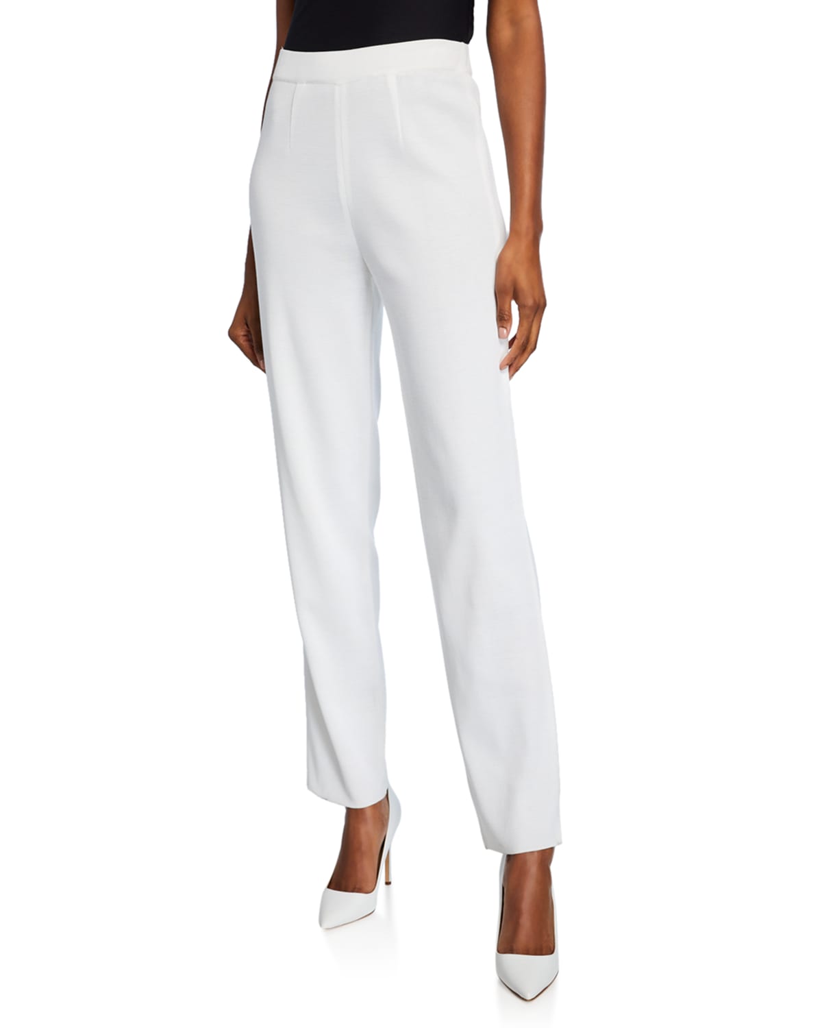 Shop Misook Straight-leg Pants In White