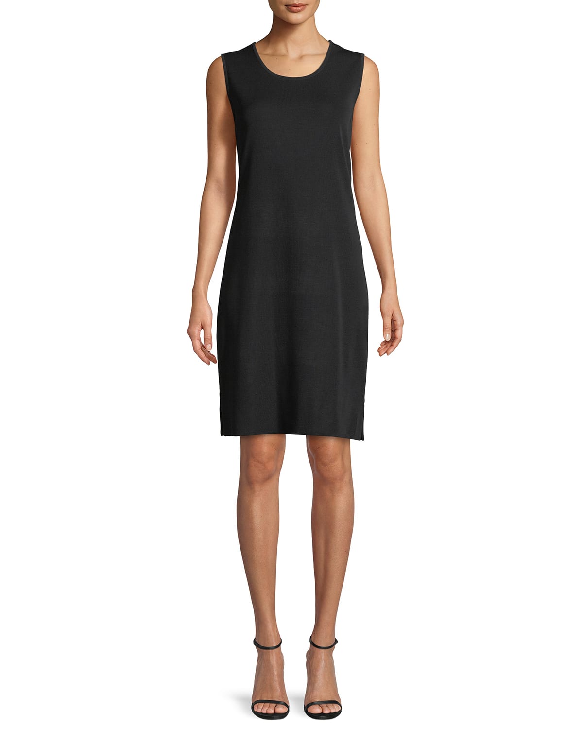 Shop Misook Pullover Sleeveless Tank Dress In Black