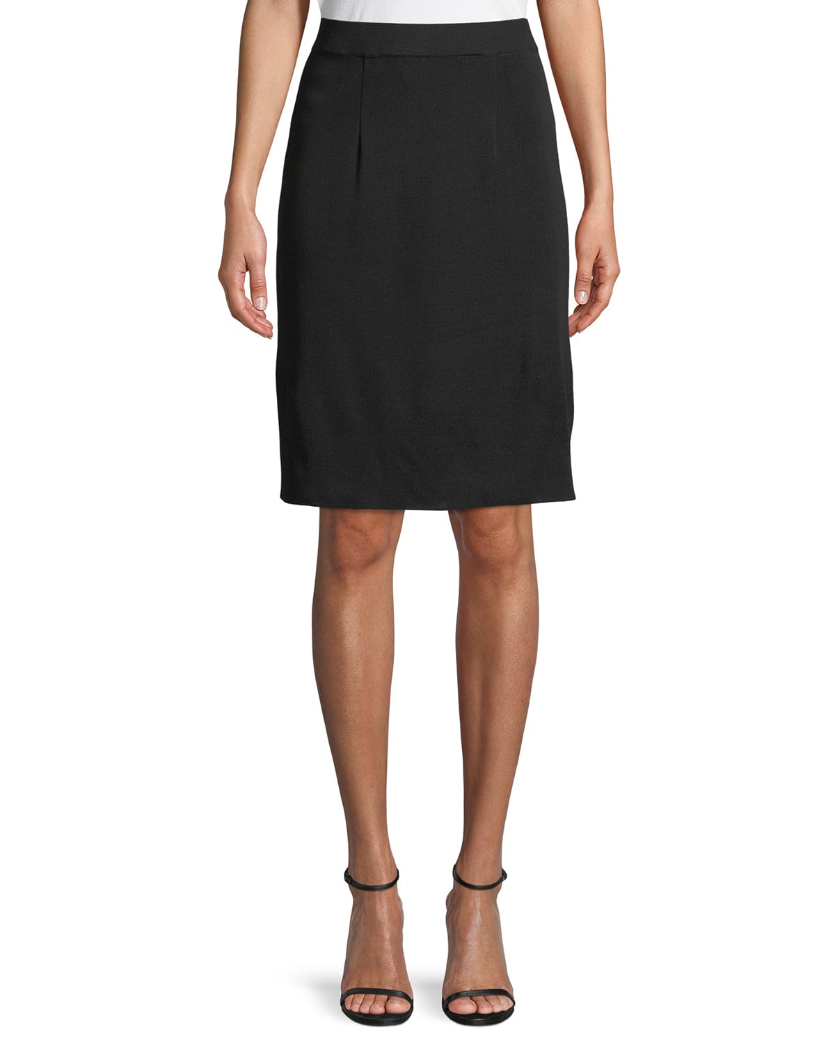 Shop Misook Straight Knee-length Skirt In Black