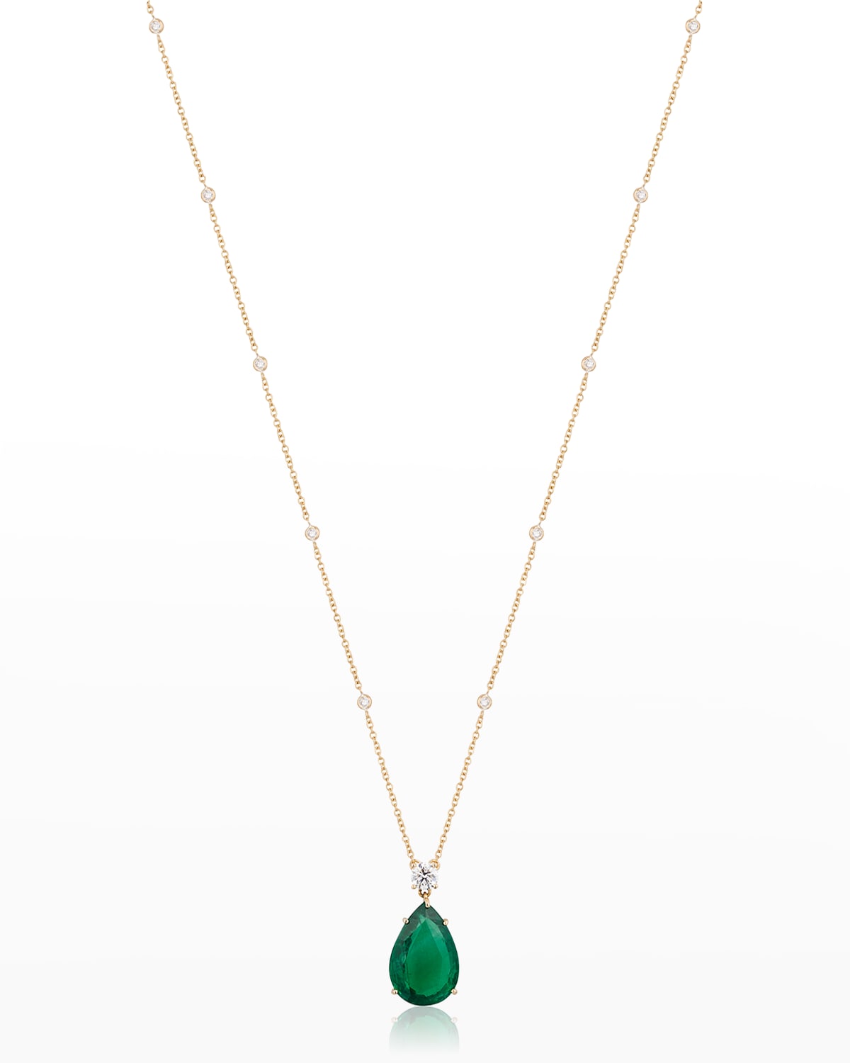 Zambian Emerald and Diamond Pendant Necklace