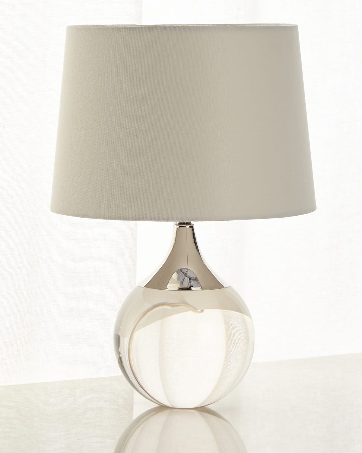 Regina Andrew Fluted Crystal Ball Lamp In Silver