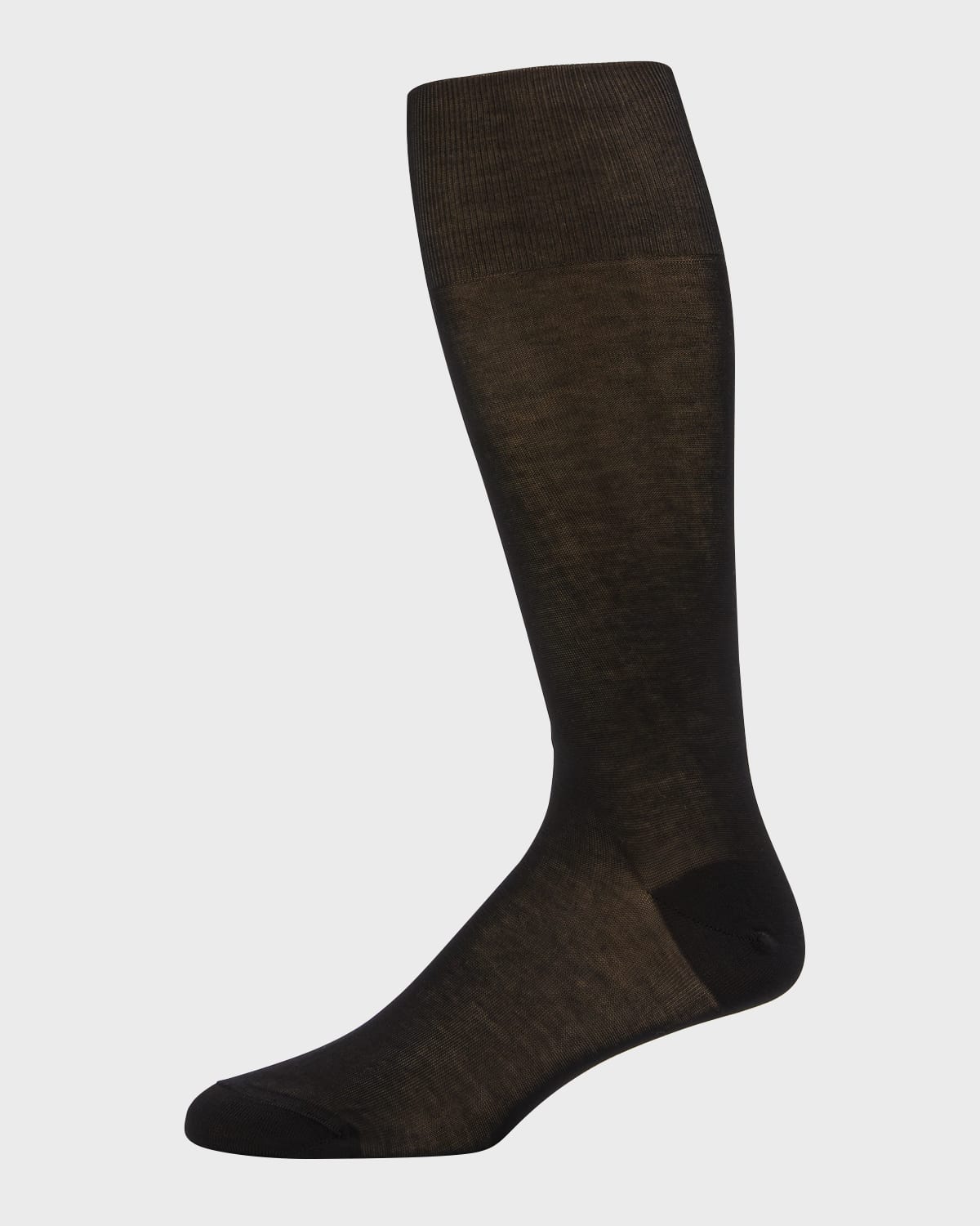 Bresciani Men's Knit Over-calf Socks In Brown