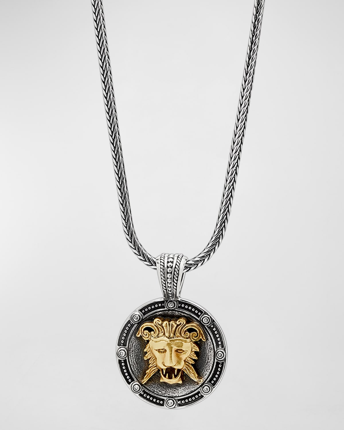 Men's Myrmidones Round Lion-Face Pendant