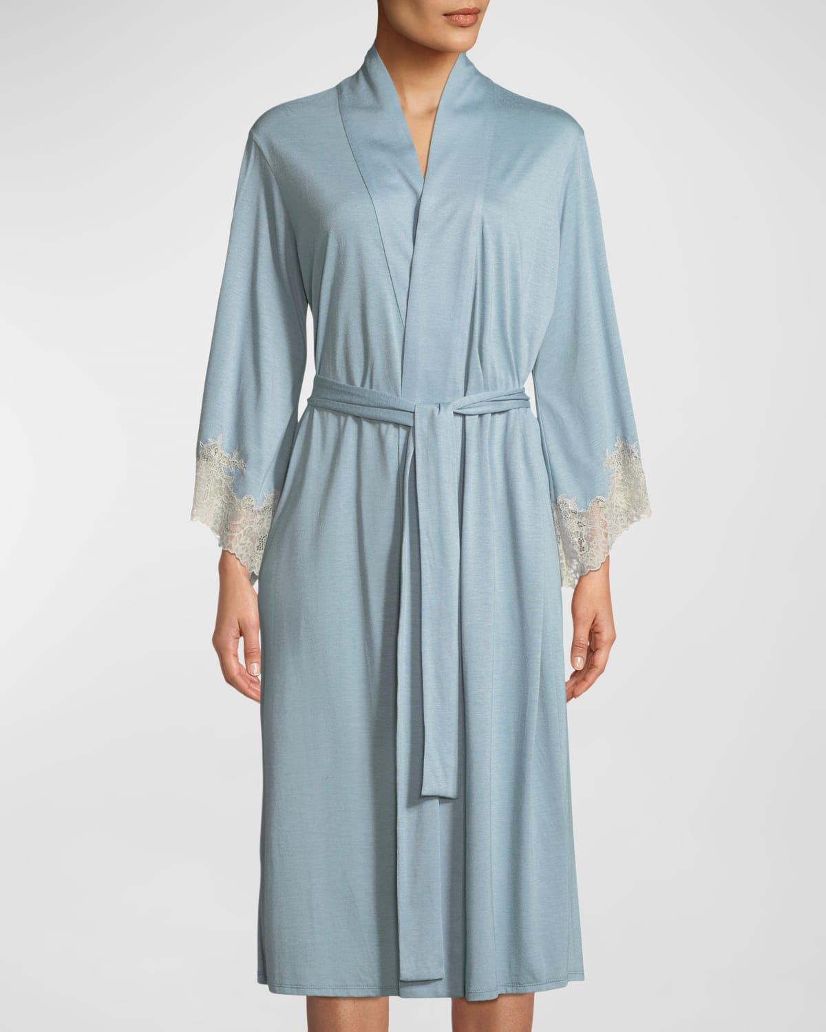 Natori Luxe Shangri-la Knit Robe In Blue