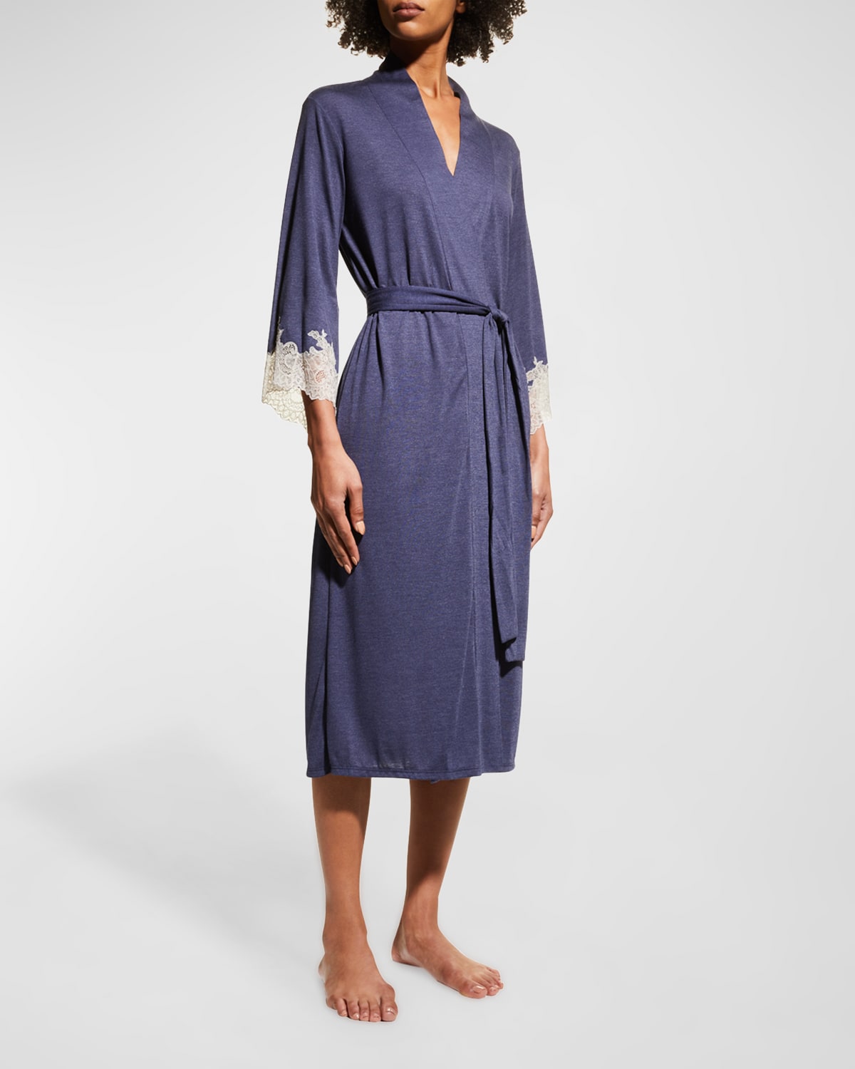 Natori Luxe Shangri-la Knit Robe In Htnight Bluecocoo