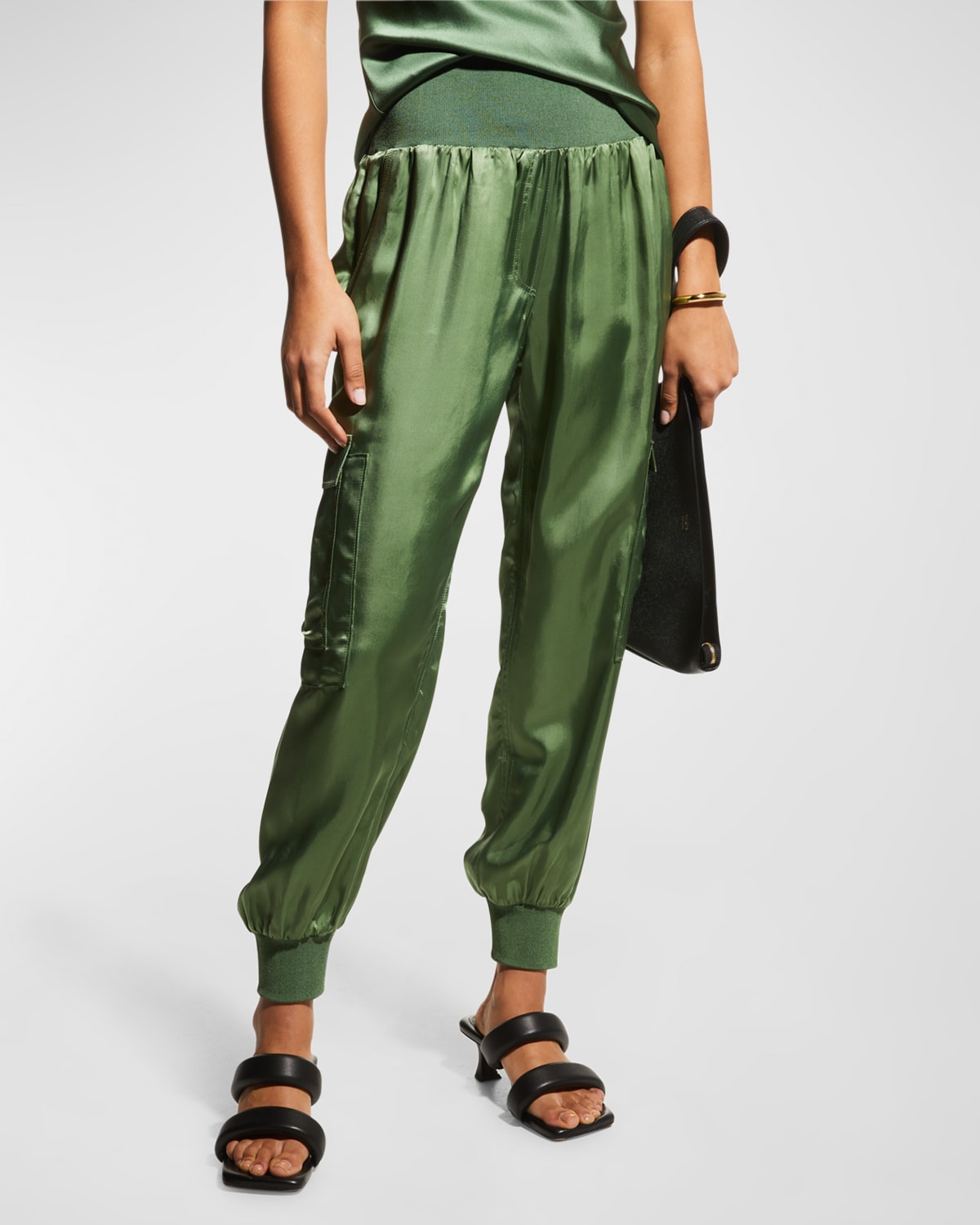 satin jogger pants
