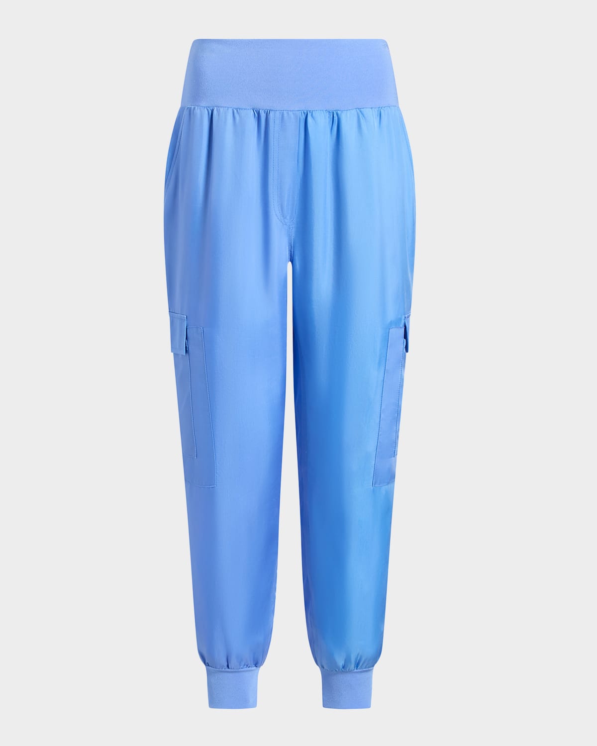 Cinq À Sept Tous Les Jours Giles Satin Jogger Pants In Blue