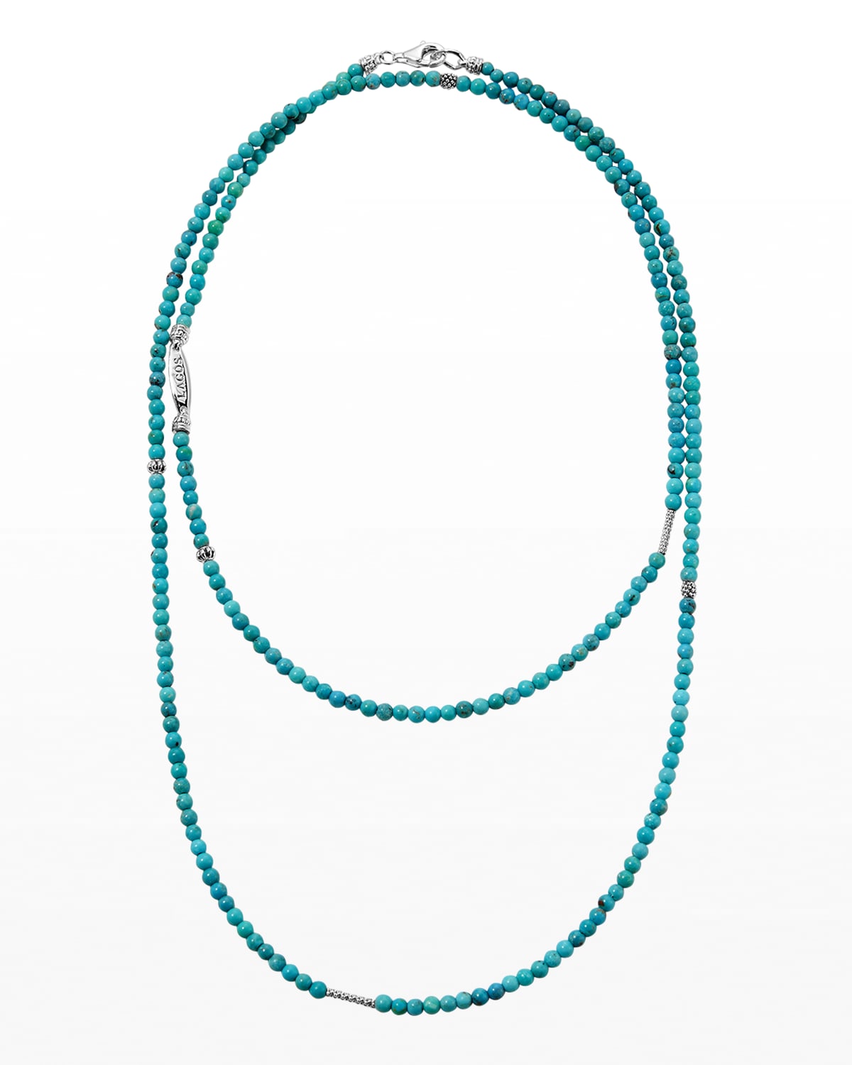 Shop Lagos Caviar Icon Long Single-strand Bead Necklace, 34" In Turquoise