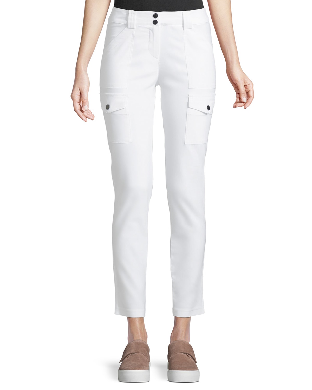 Anatomie Kate Slim Cargo Trousers In White