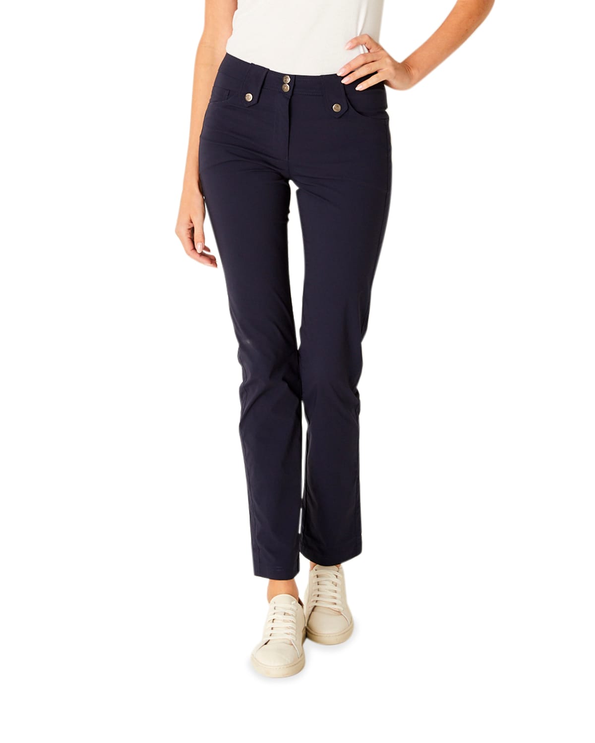 Anatomie Skyler Five-pocket High-rise Trousers In Navy