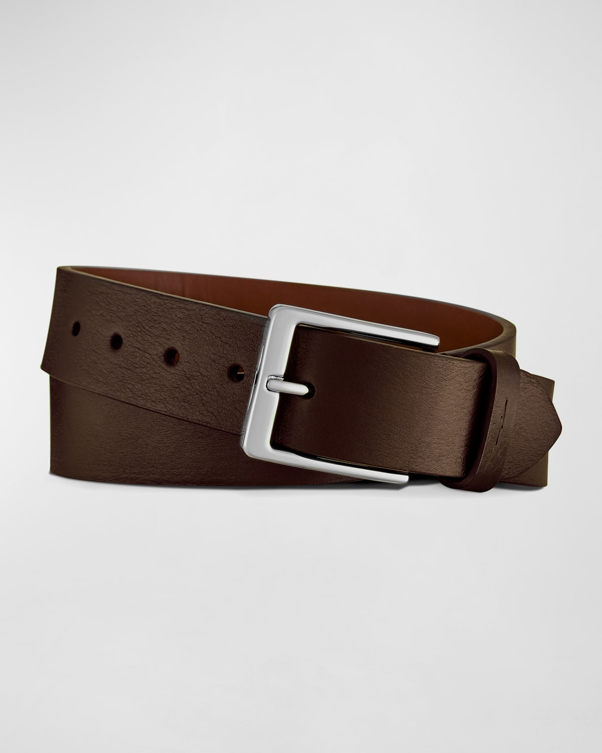 Shinola Men's Lightning Bolt Leather Belt In Dark Brown