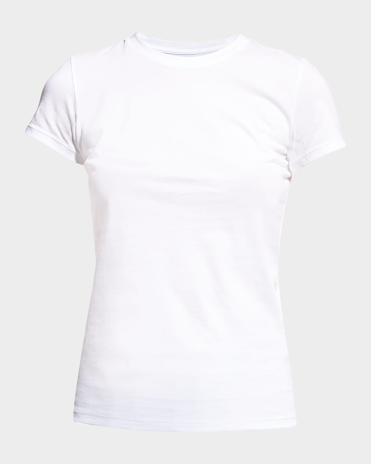 Shop Vince Essential Crewneck Pima Cotton Tee In Optic White