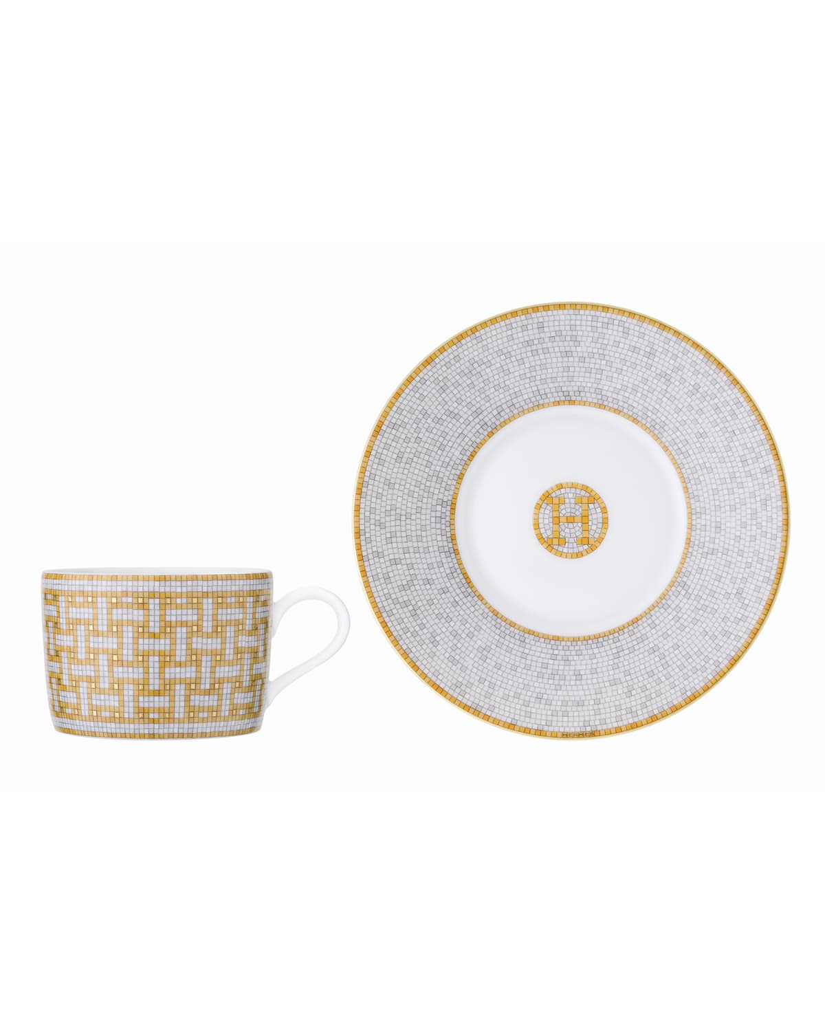 Pre-owned Herm S Mosaique Au 24 Cup & Saucer