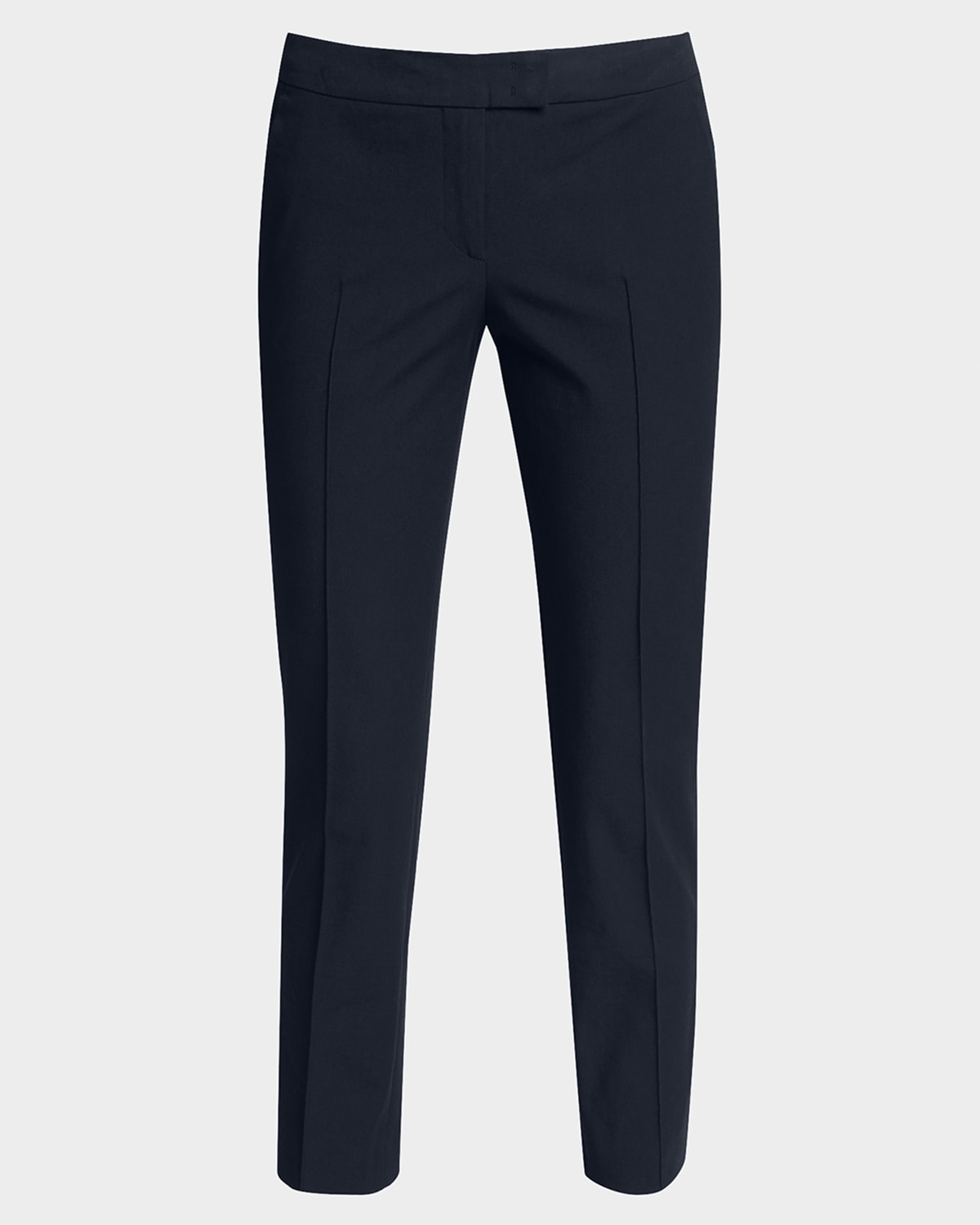 Shop Akris Punto Frankie Straight-leg Cotton-stretch Cropped Pants In Navy