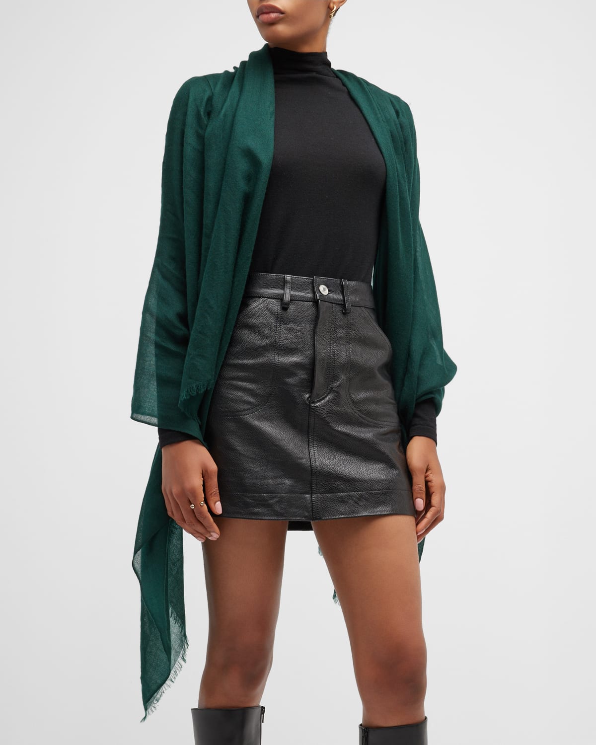 Shop Sofia Cashmere Lightweight Cashmere Scarf In Emerald