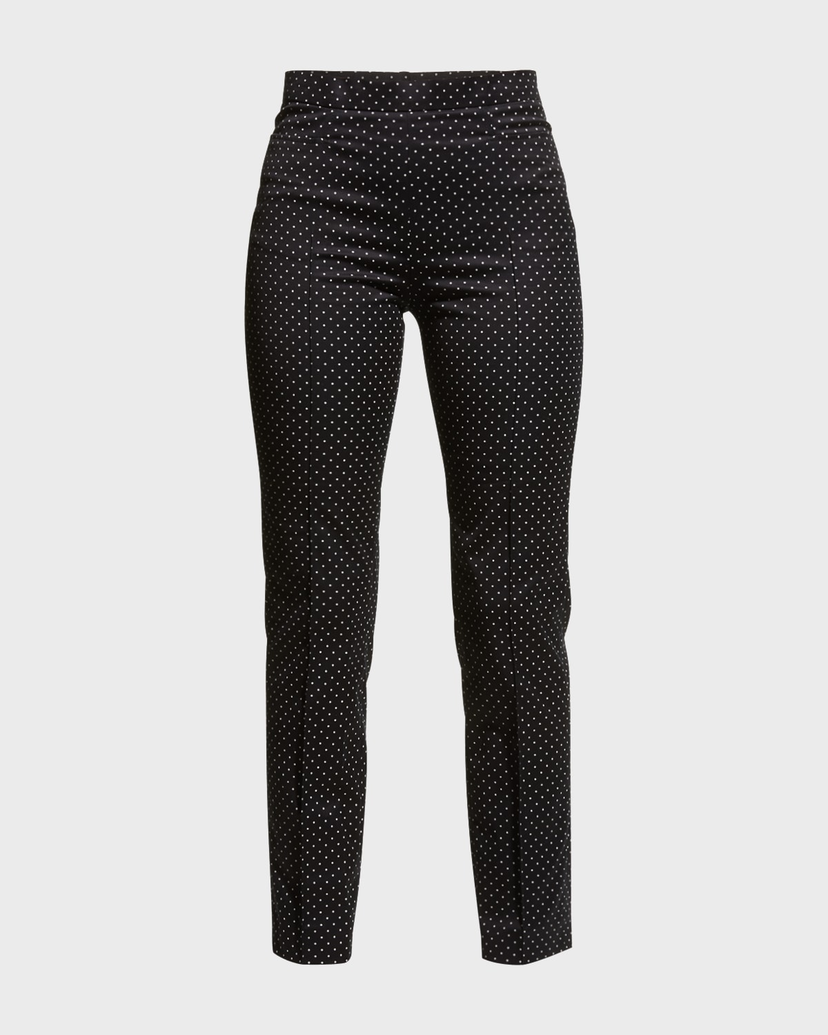 Akris Punto Franca Polka-dot Stretch Polka-dot Pants In Black Pattern
