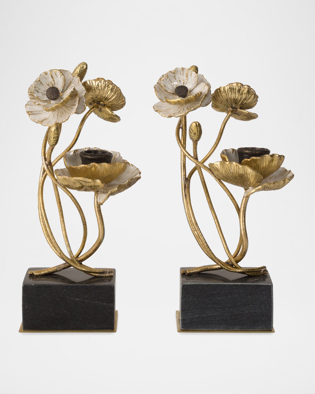 Michael Aram Anemone 2-piece Candleholder Set In Black