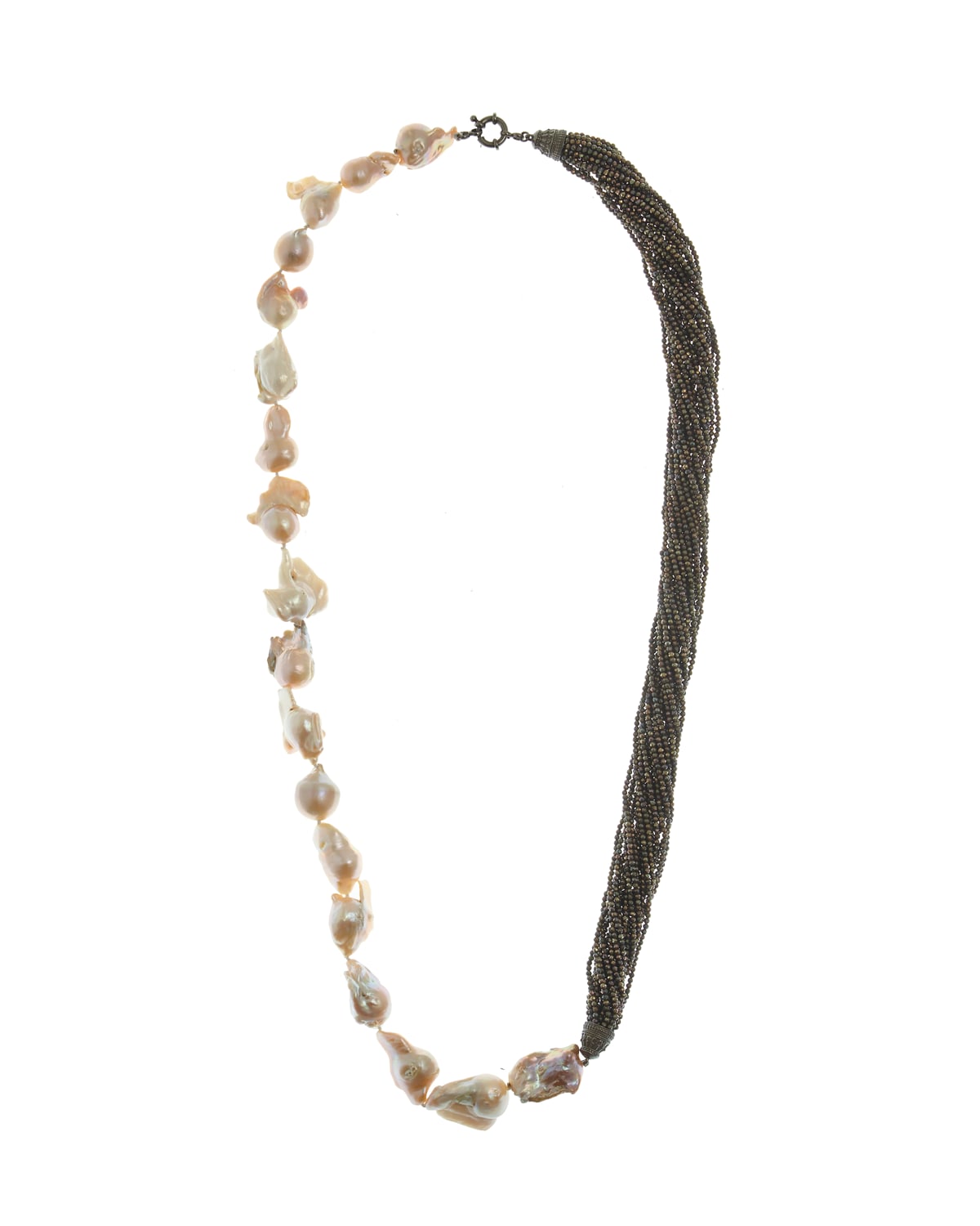 M.C.L. by Matthew Campbell Laurenza Half Baroque Pearl & Spinel Necklace