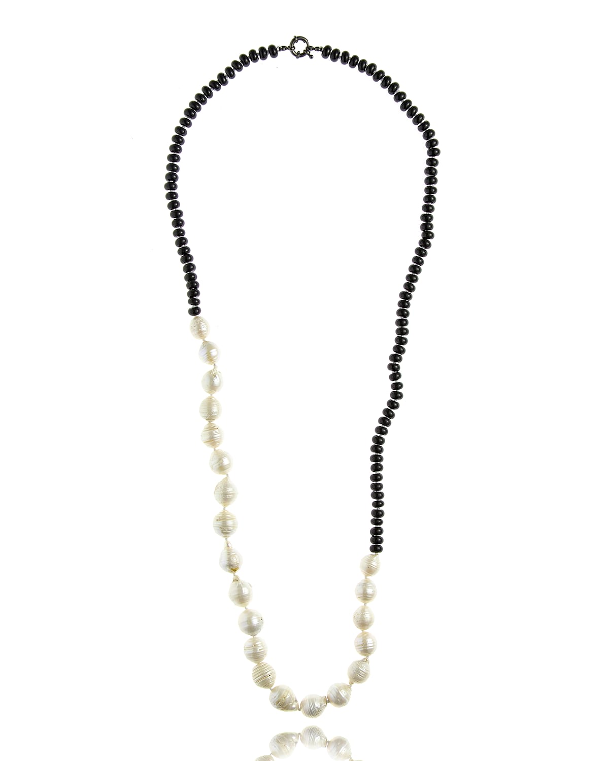 M.c.l By Matthew Campbell Laurenza Half Onyx & Baroque Pearl Necklace