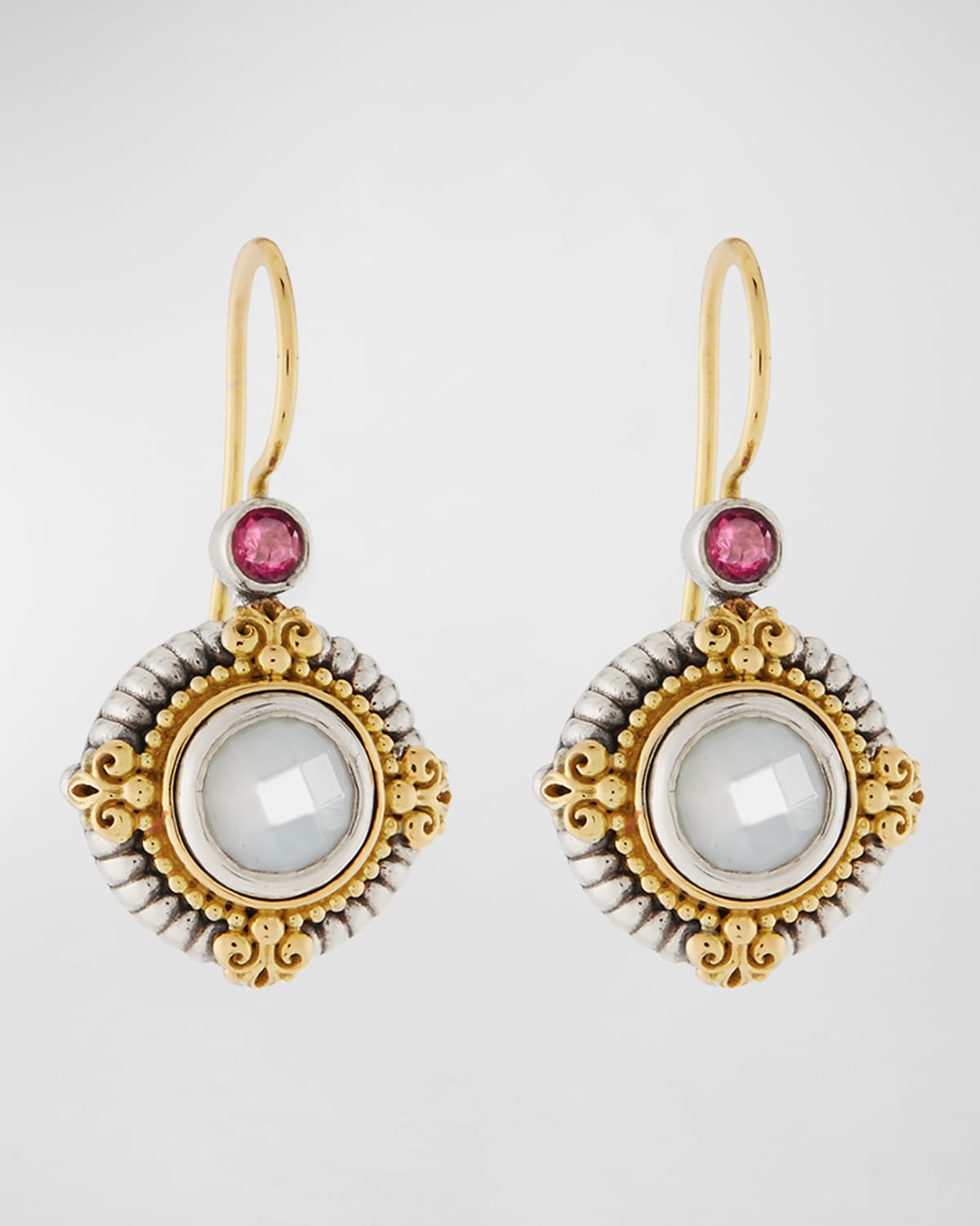 Konstantino Hestia Round Mother-of-pearl Drop Earrings