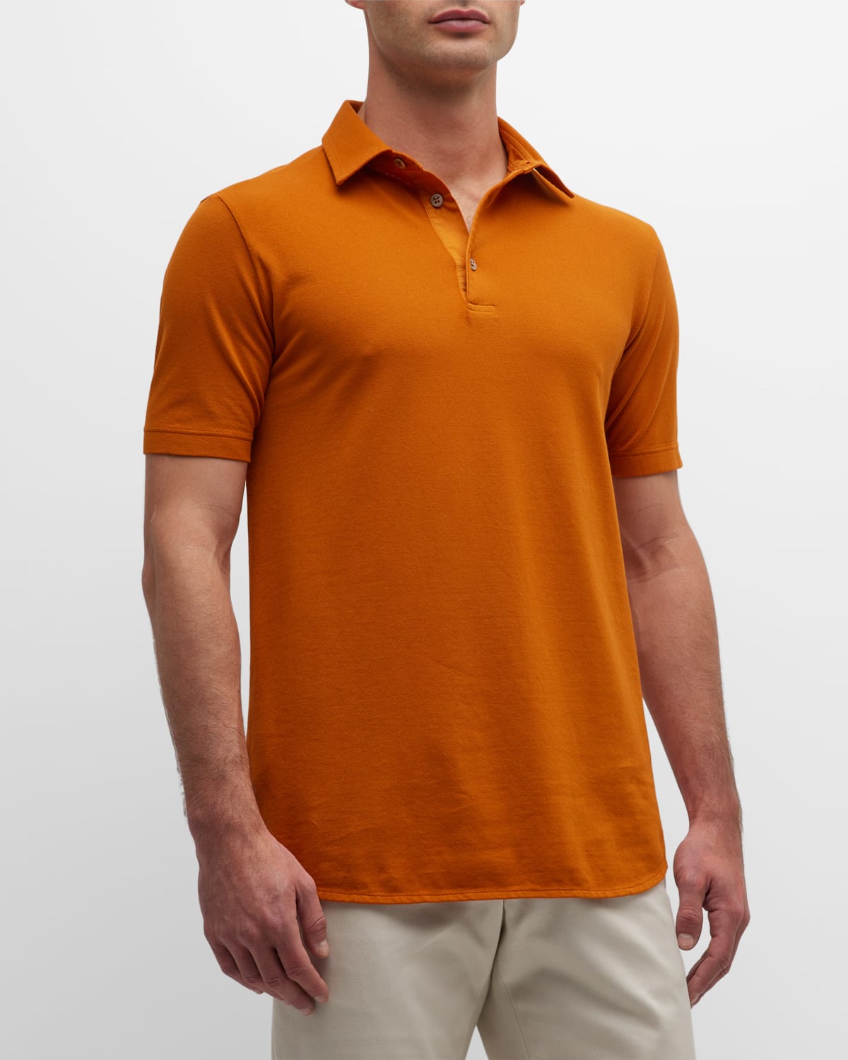 Loro Piana 3-button Cotton Polo Shirt In L08a Spessartite