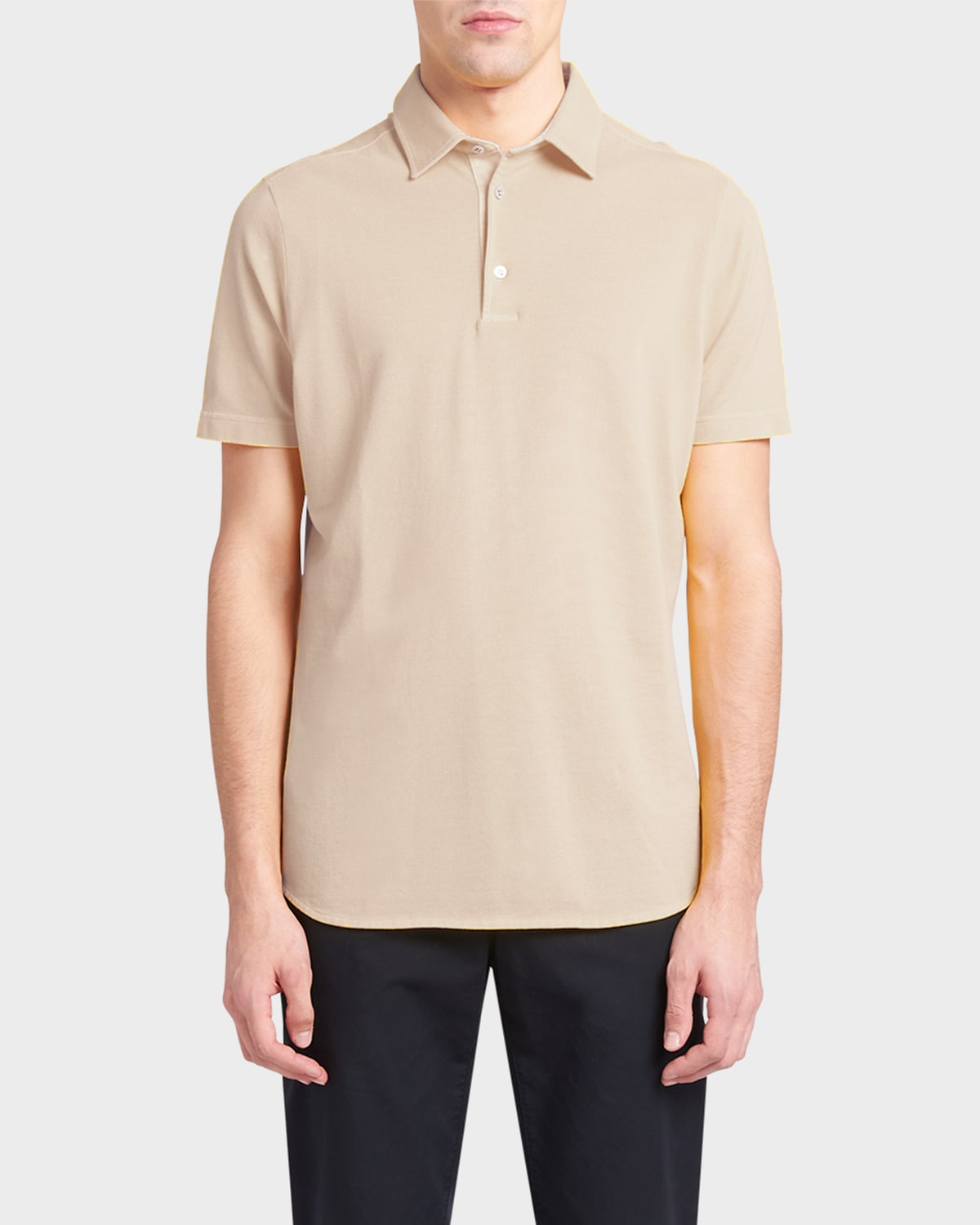 Loro Piana 3-button Cotton Polo Shirt In Medium Gray