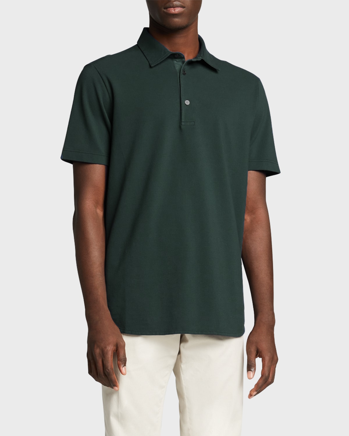 Loro Piana 3-button Cotton Polo Shirt In 50og Harian Green