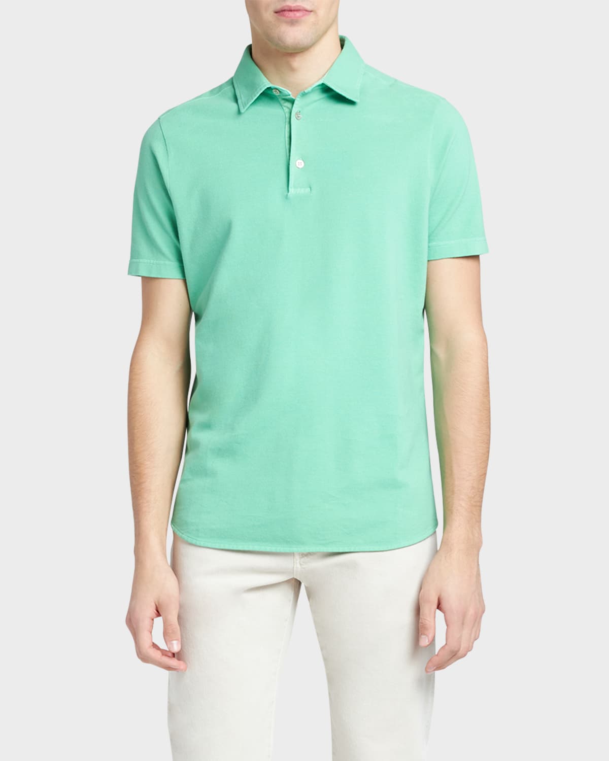 Loro Piana 3-button Cotton Polo Shirt In 50o8 Achantus