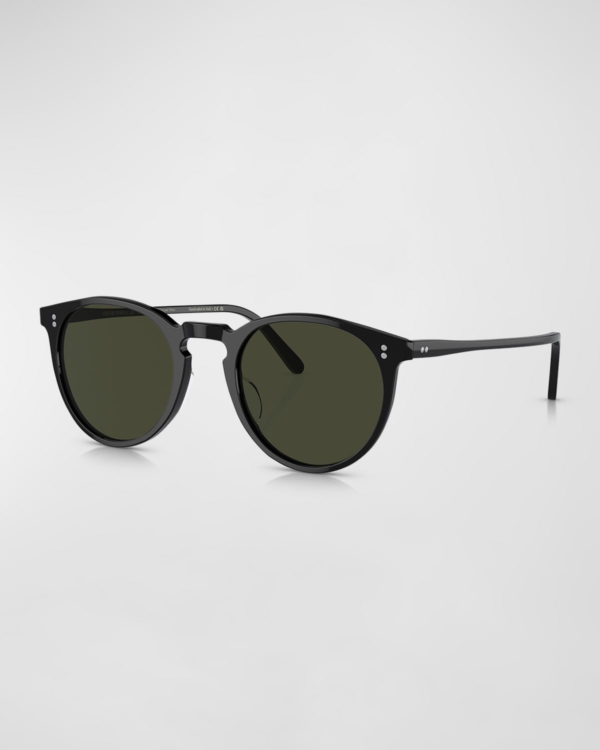Shop Oliver Peoples O'malley Round Acetate Sunglasses In Black