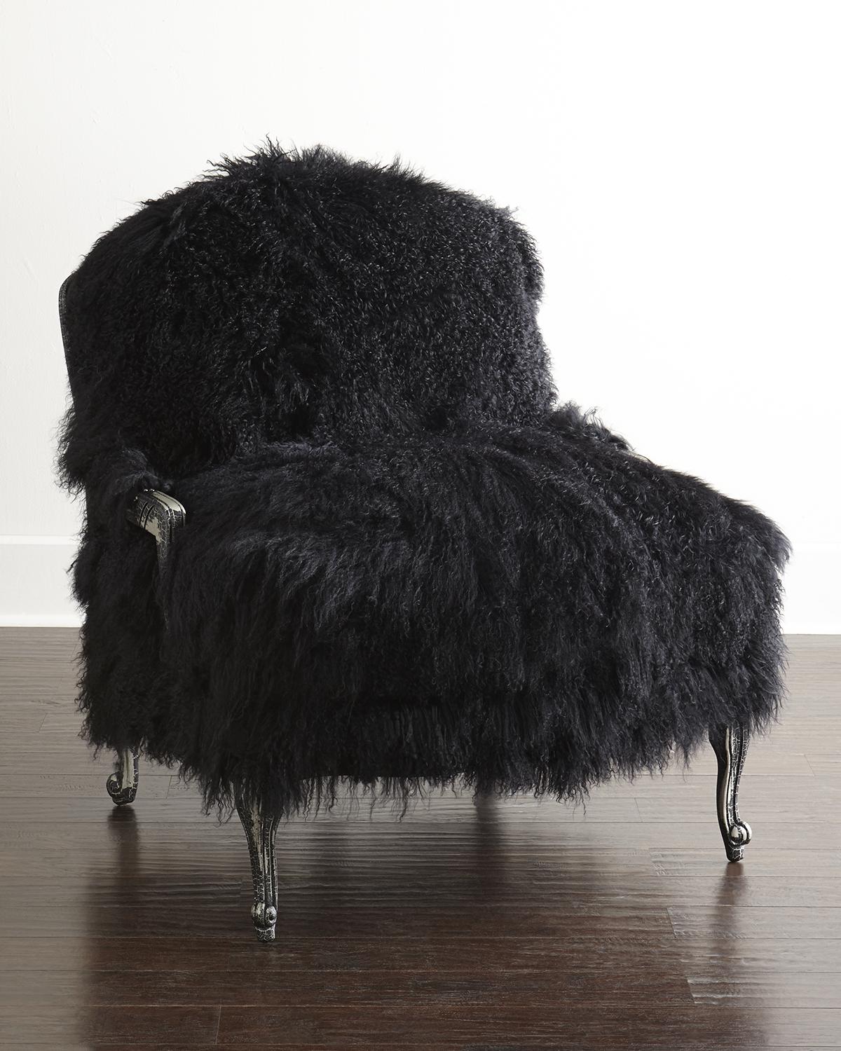 Old Hickory Tannery Worthen Noir Sheepskin Chair