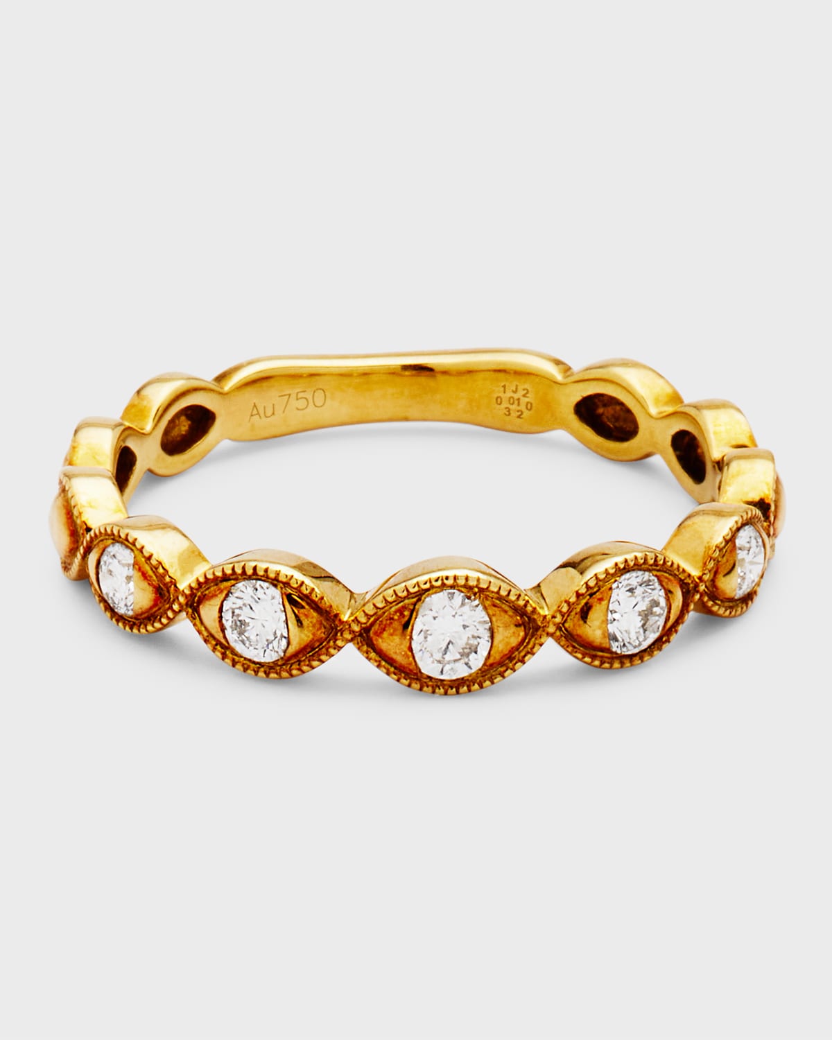Memoire Stackables 18k Yellow Gold Diamond Marquise Ring, Size 6.5