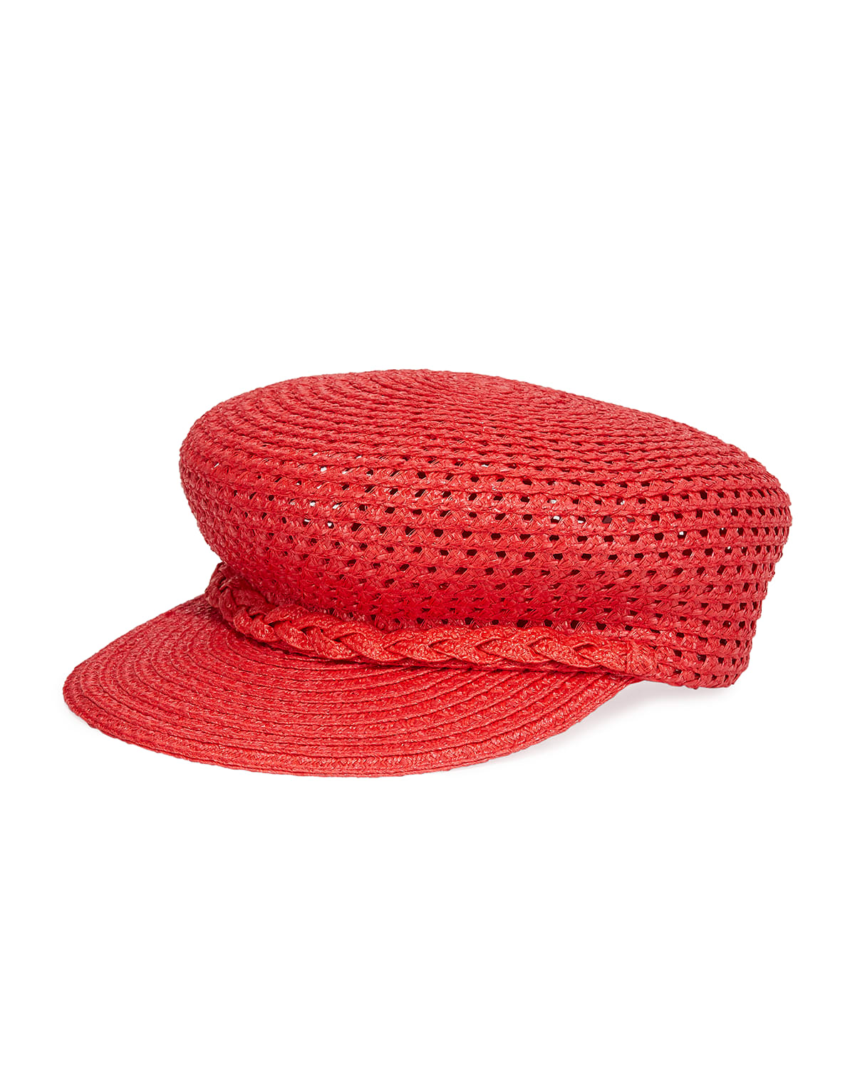Eric Javits Capitan Woven Squishee Newsboy Hat In Red