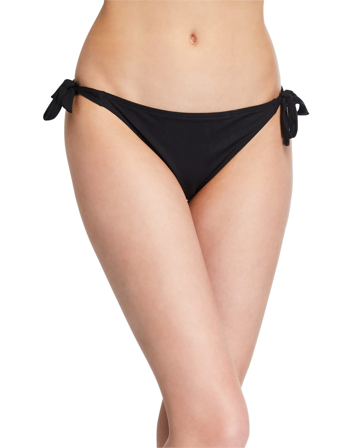 Side-Tie Laser-Cut Bikini Swim Bottoms with Narrow Sides