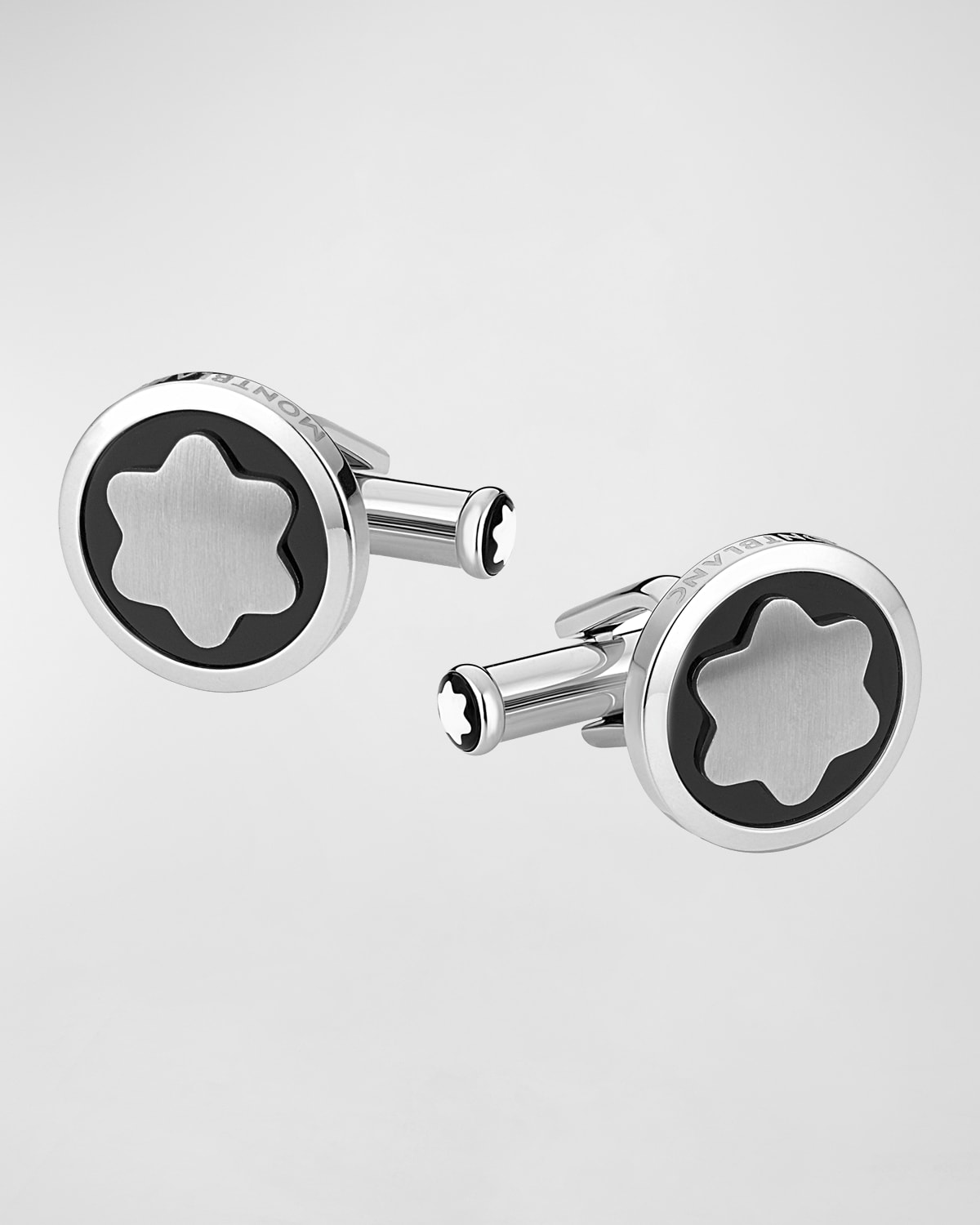 Shop Montblanc Onyx-inlay Round Cuff Links, Black