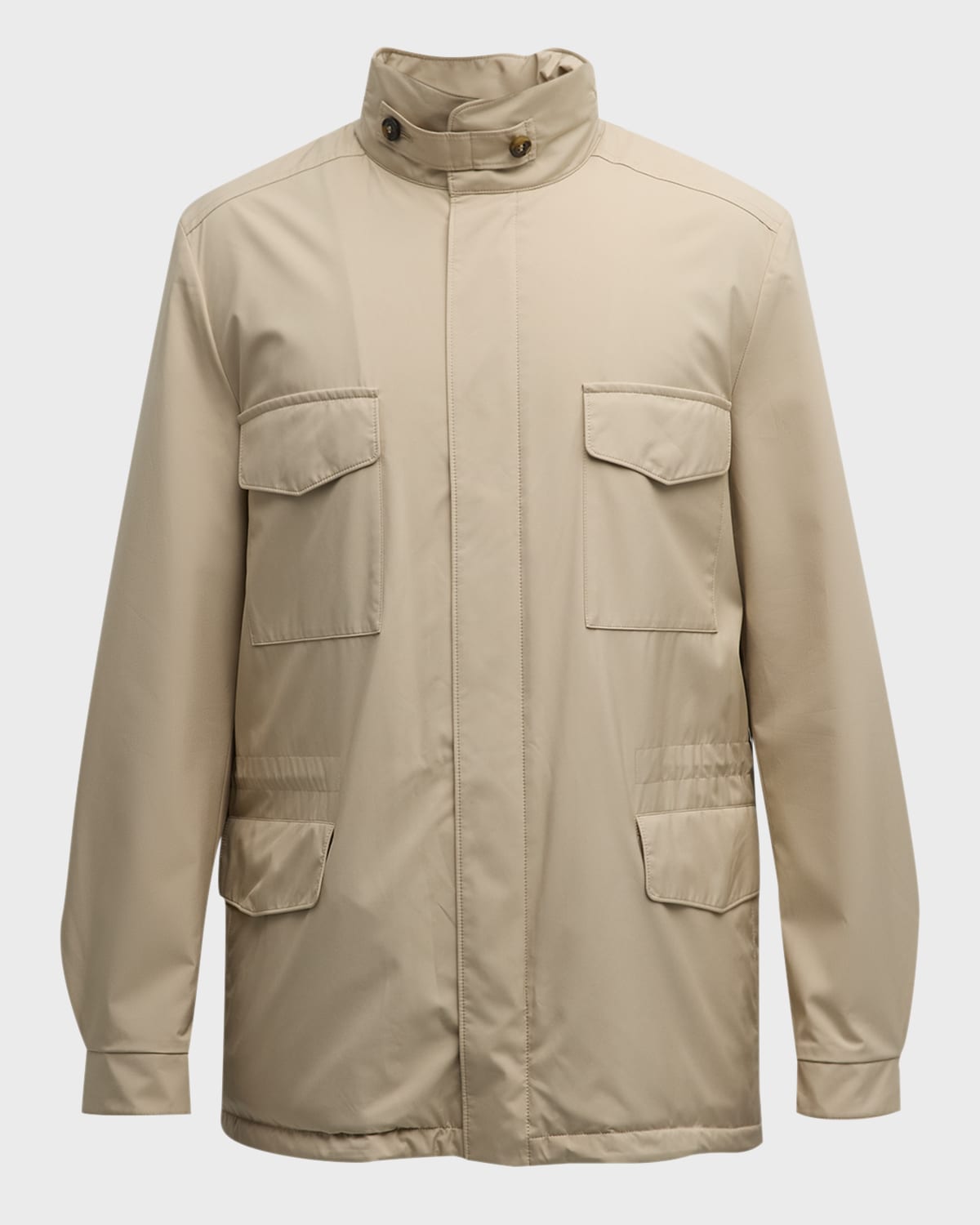 Loro Piana Linen And Silk-blend Field Jacket In Brown