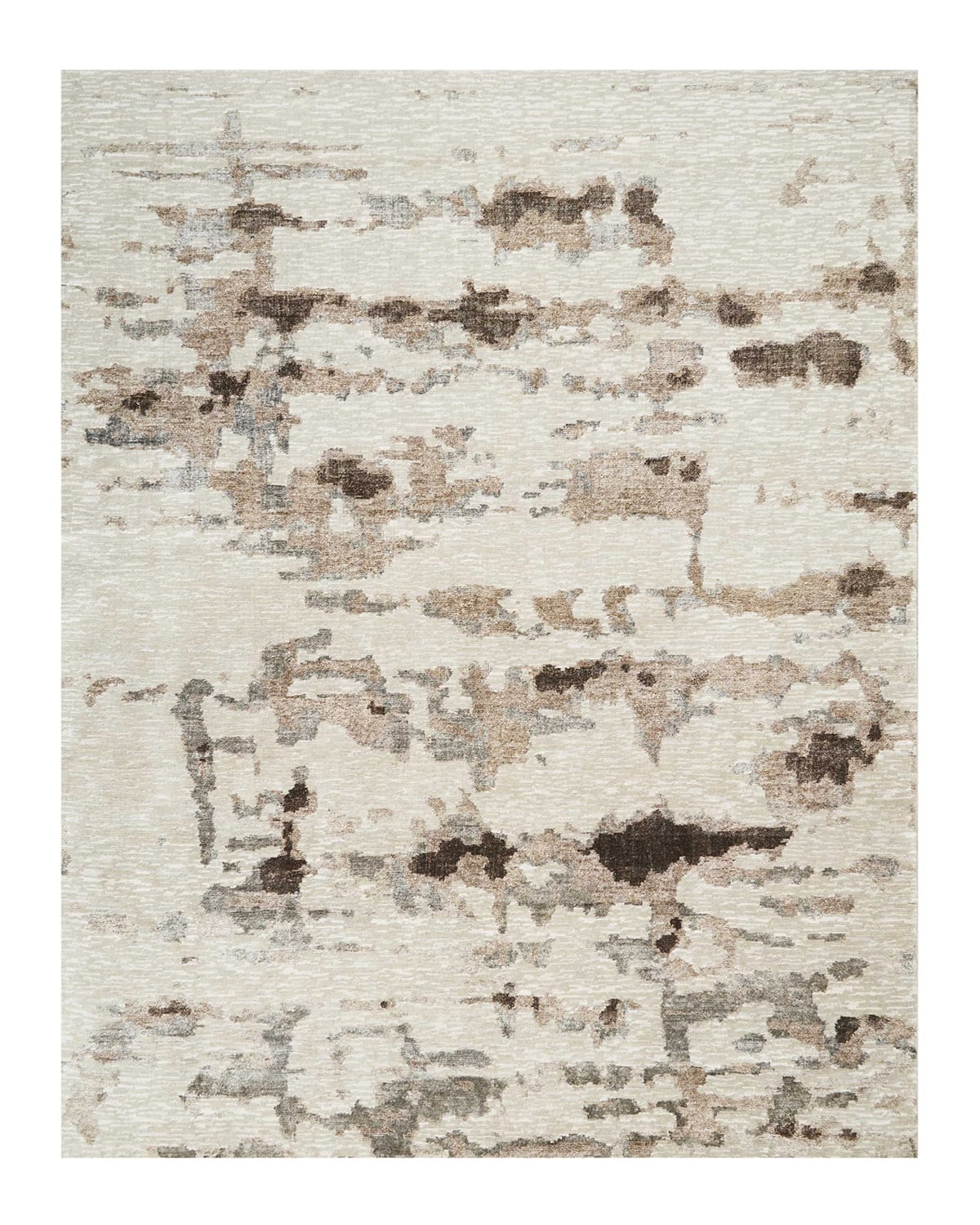 Nourcouture Aquarelle Natural Truffle Hand-knotted Rug, 8' X 10' In Natural Tan