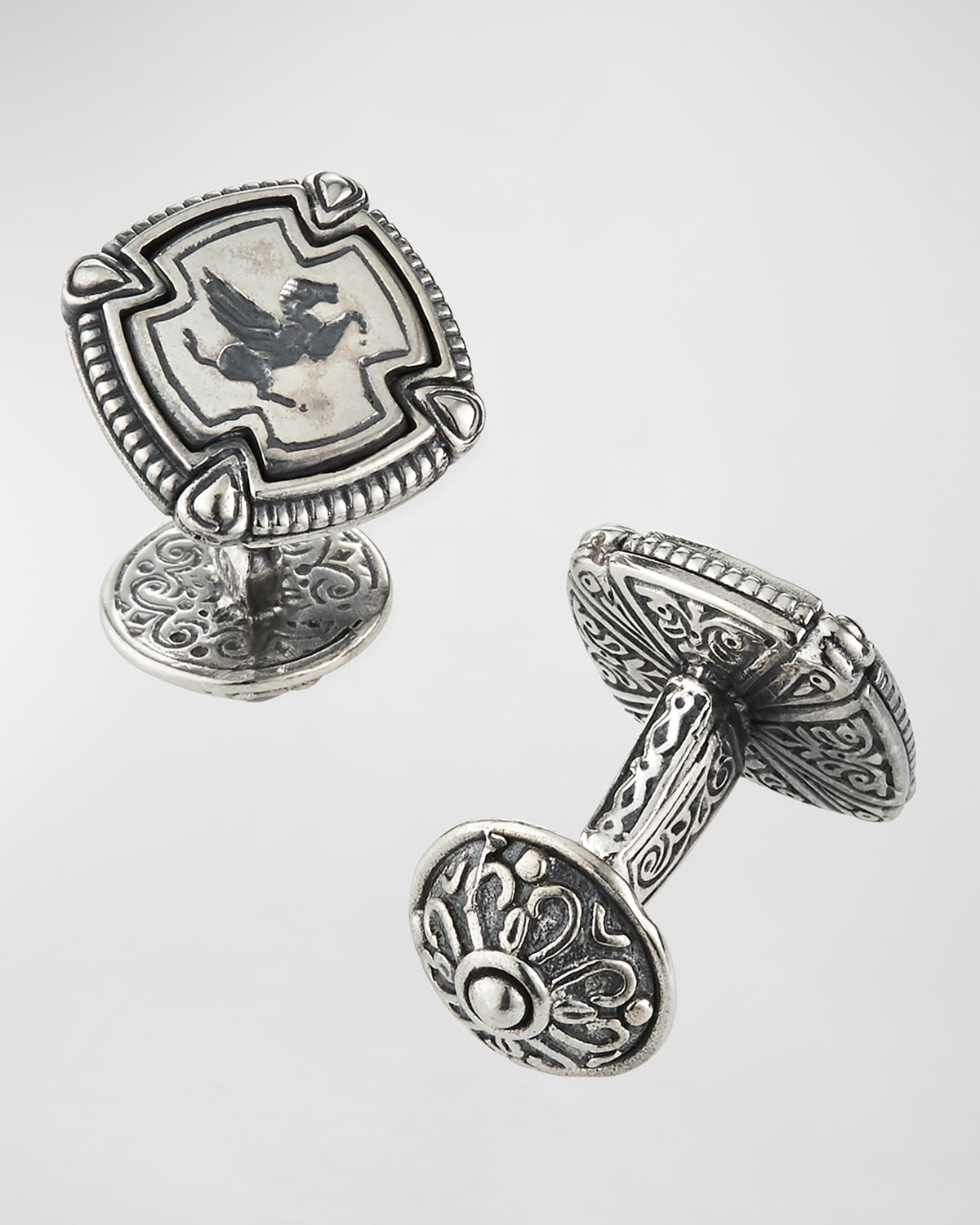 Pegasus Carved Silver Cuff Links