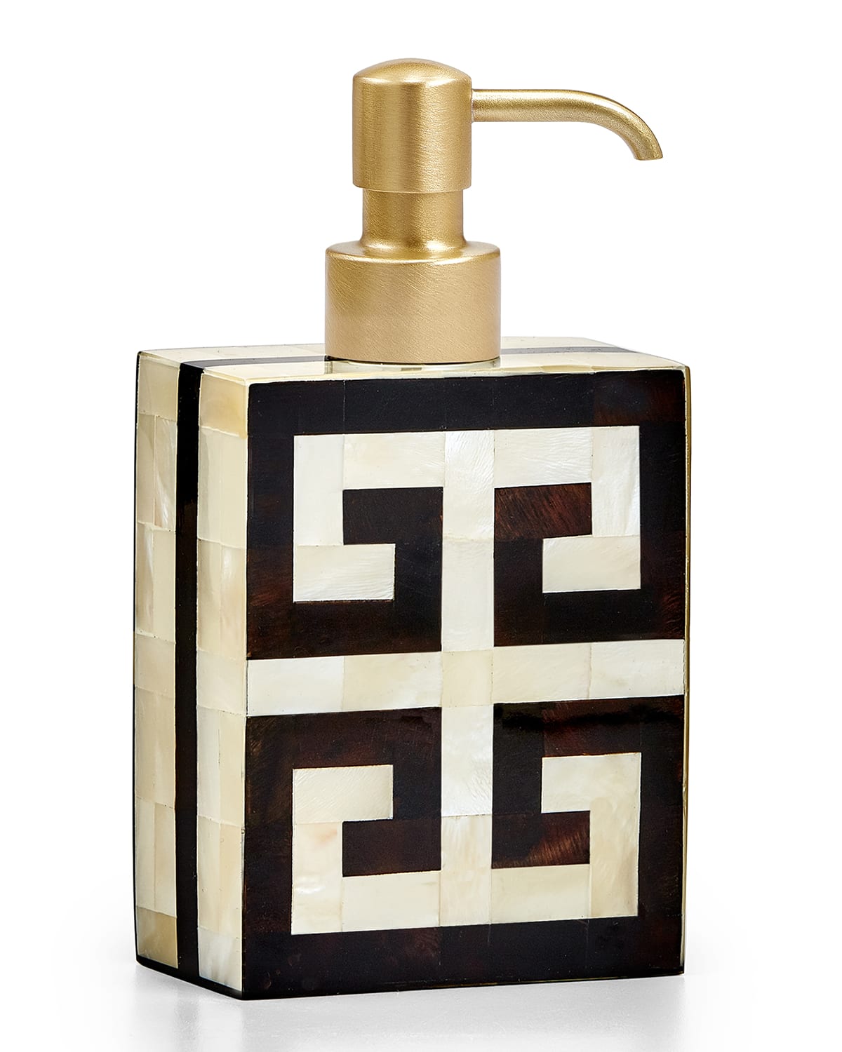 Labrazel Greek Key Pump Dispenser In Brushed Brass