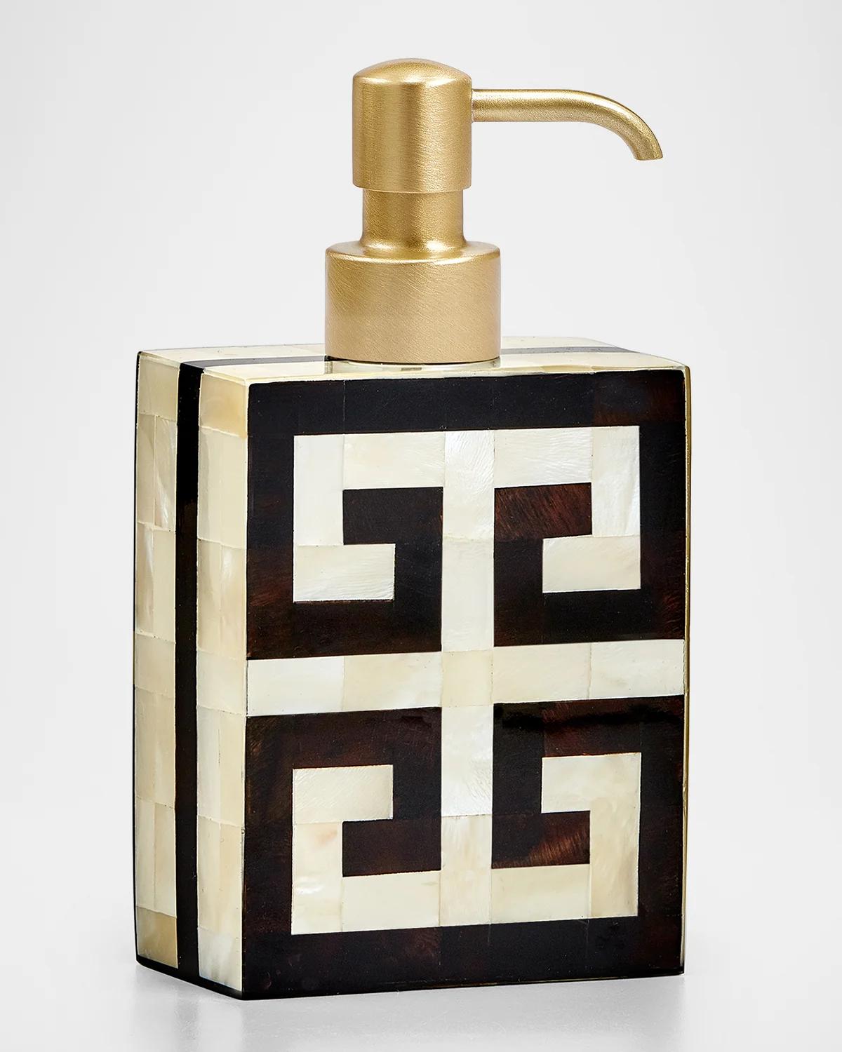 Labrazel Greek Key Pump Dispenser In Brushed Brass
