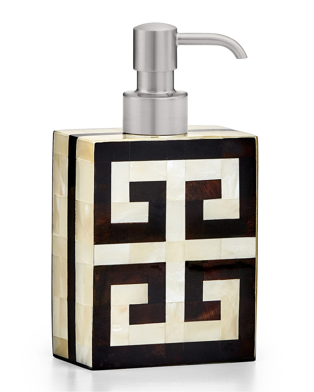 Labrazel Greek Key Pump Dispenser In Brushed Nickel