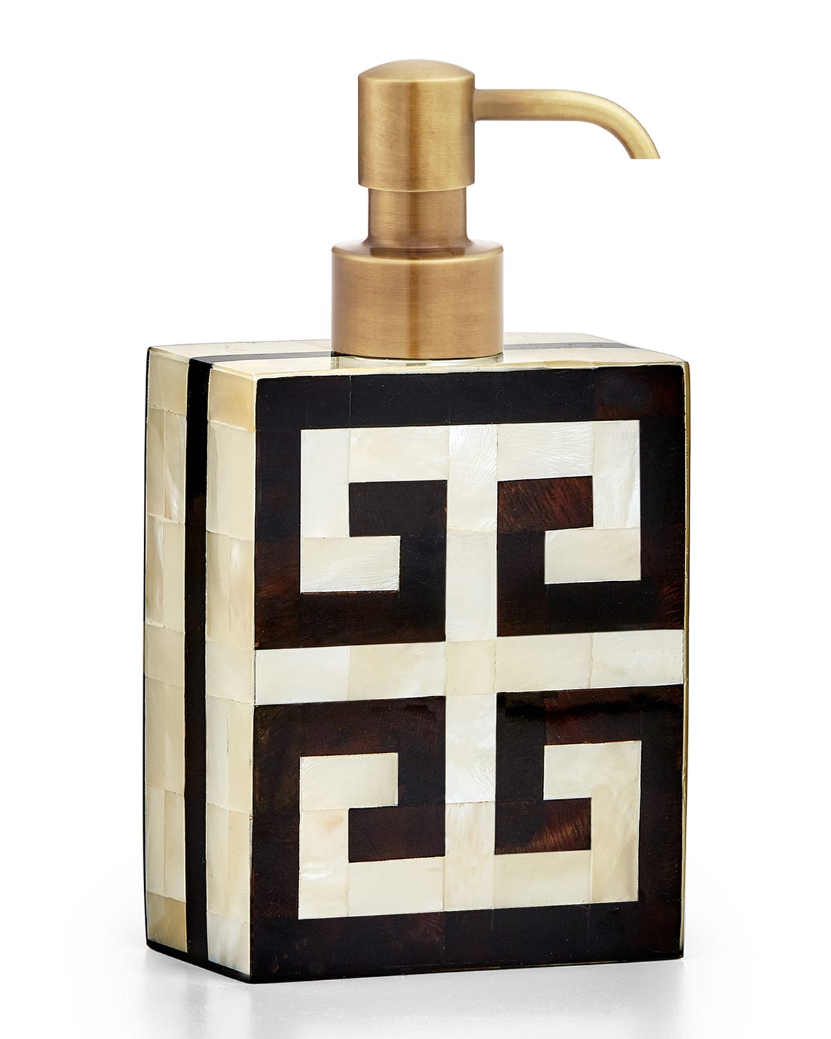 Labrazel Greek Key Pump Dispenser In Burnished Brass